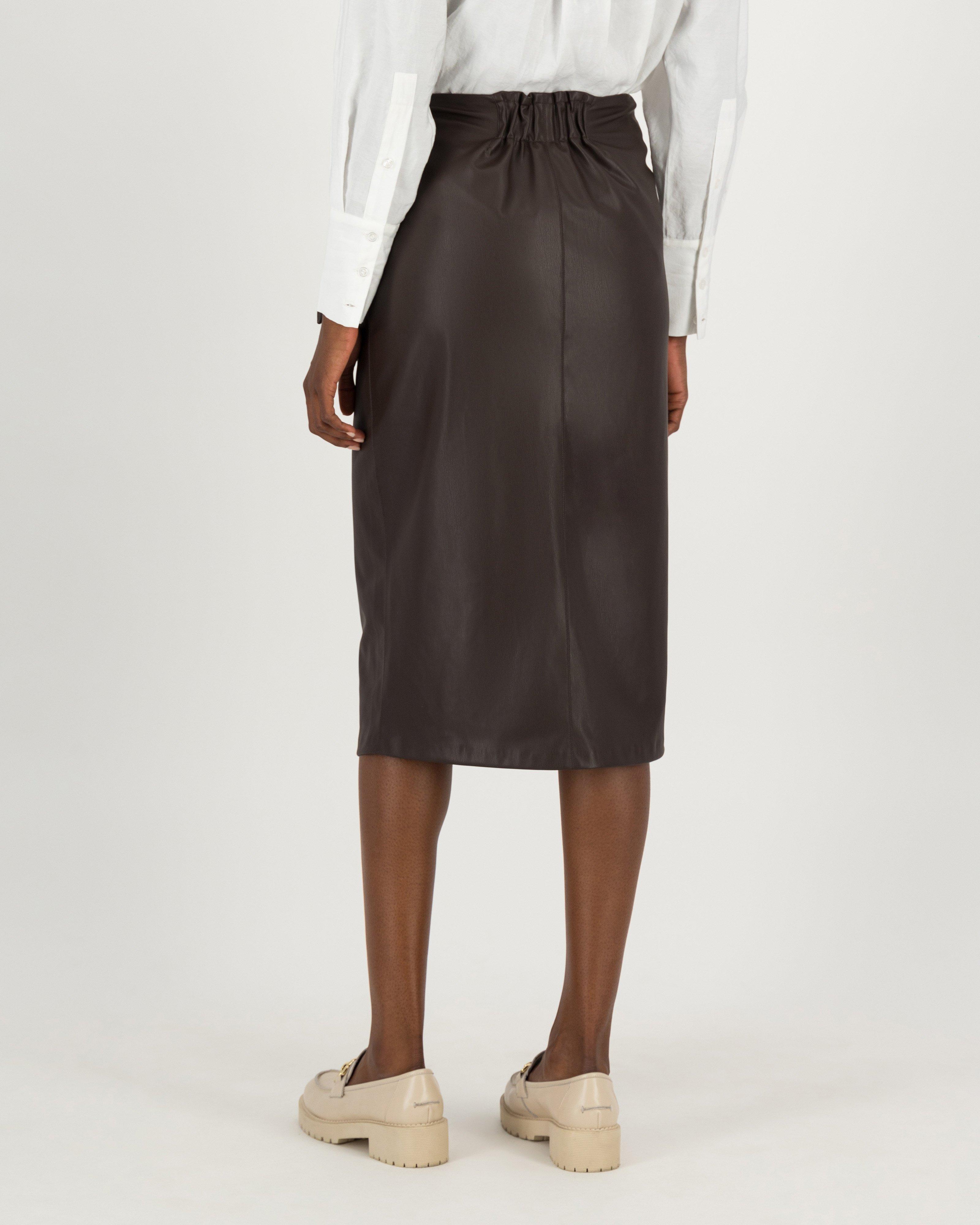 Vida Faux Leather Wrap Skirt - Poetry Clothing Store