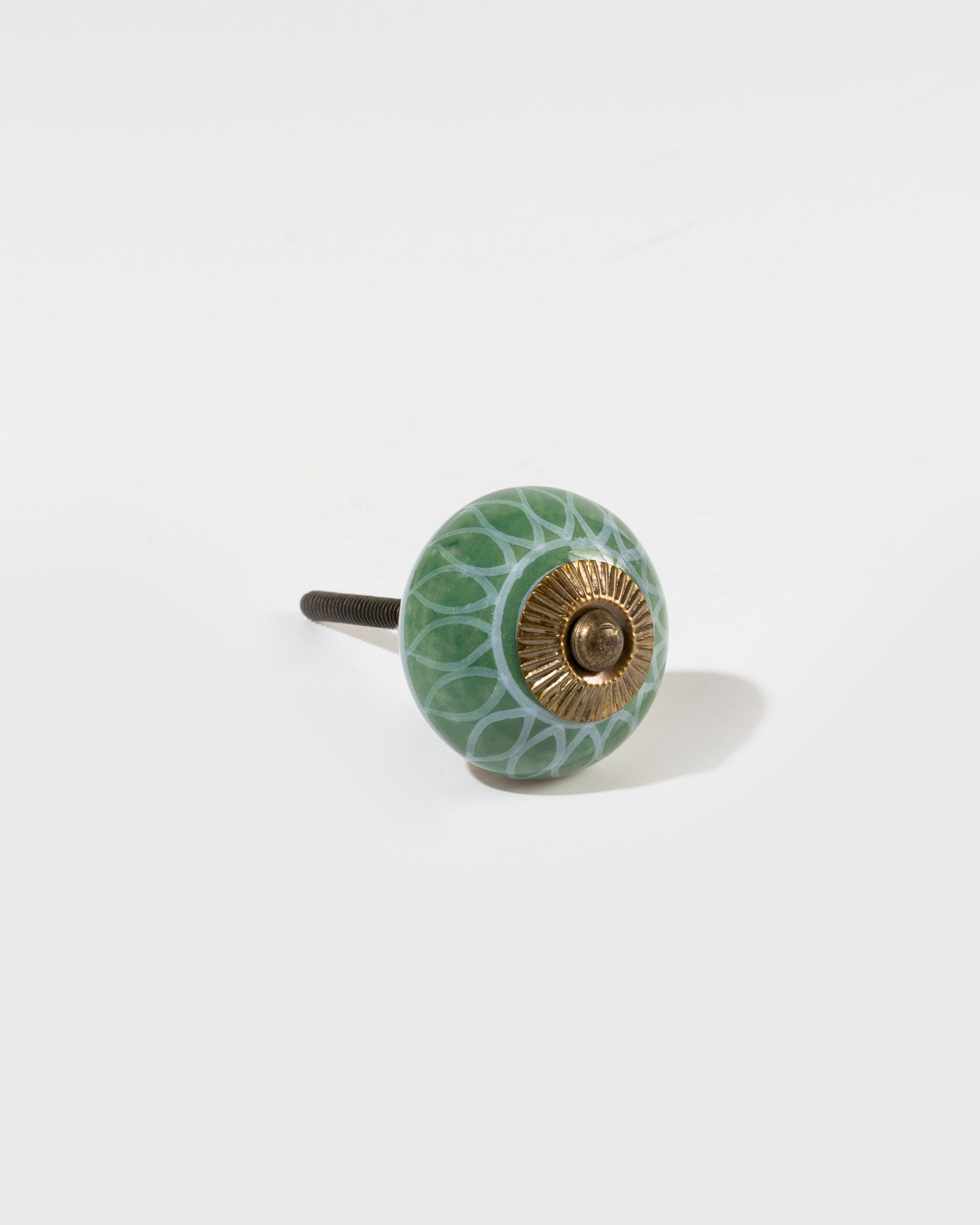 Green Ceramic Knob -  Green