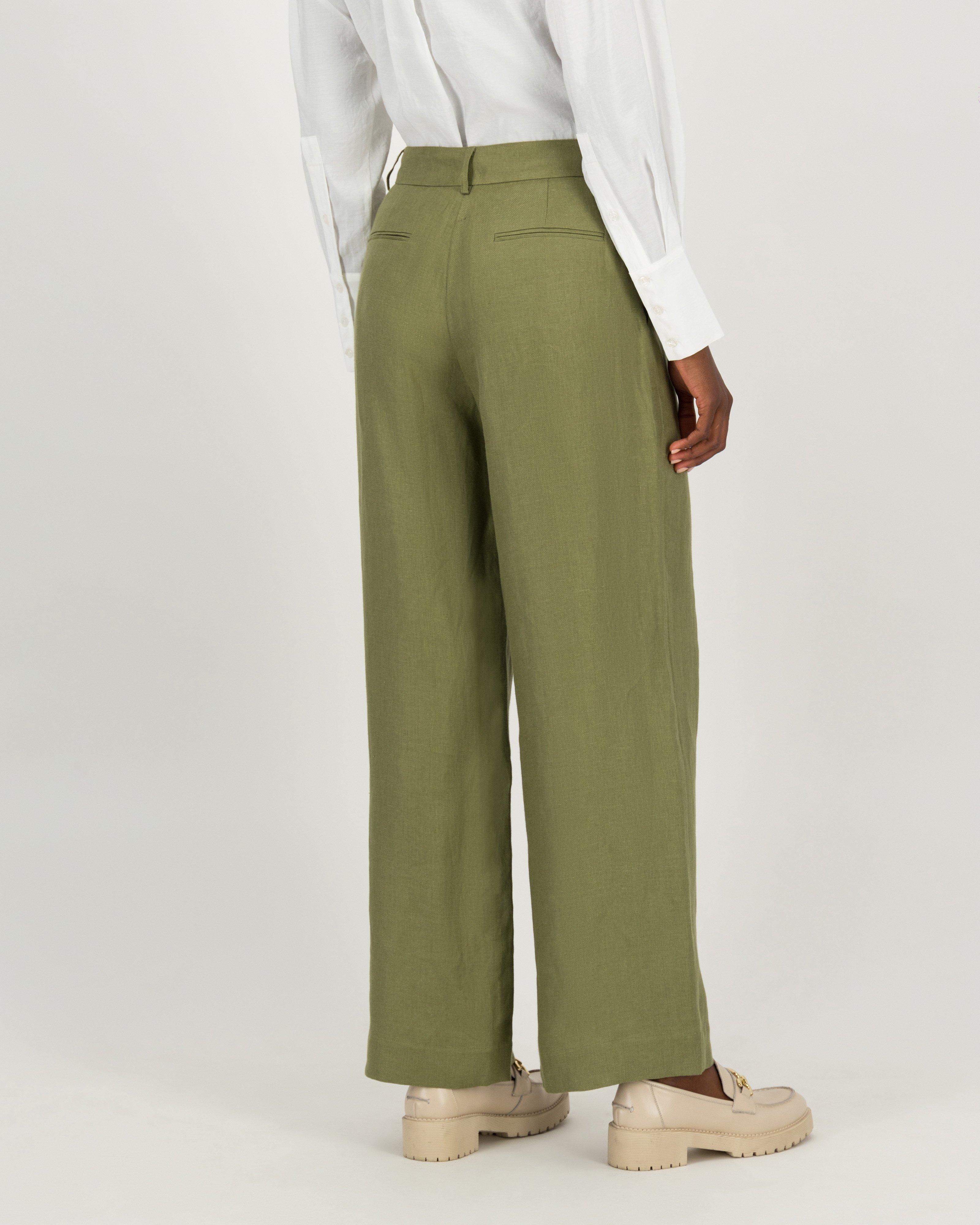 Georgia Linen Pants -  Green