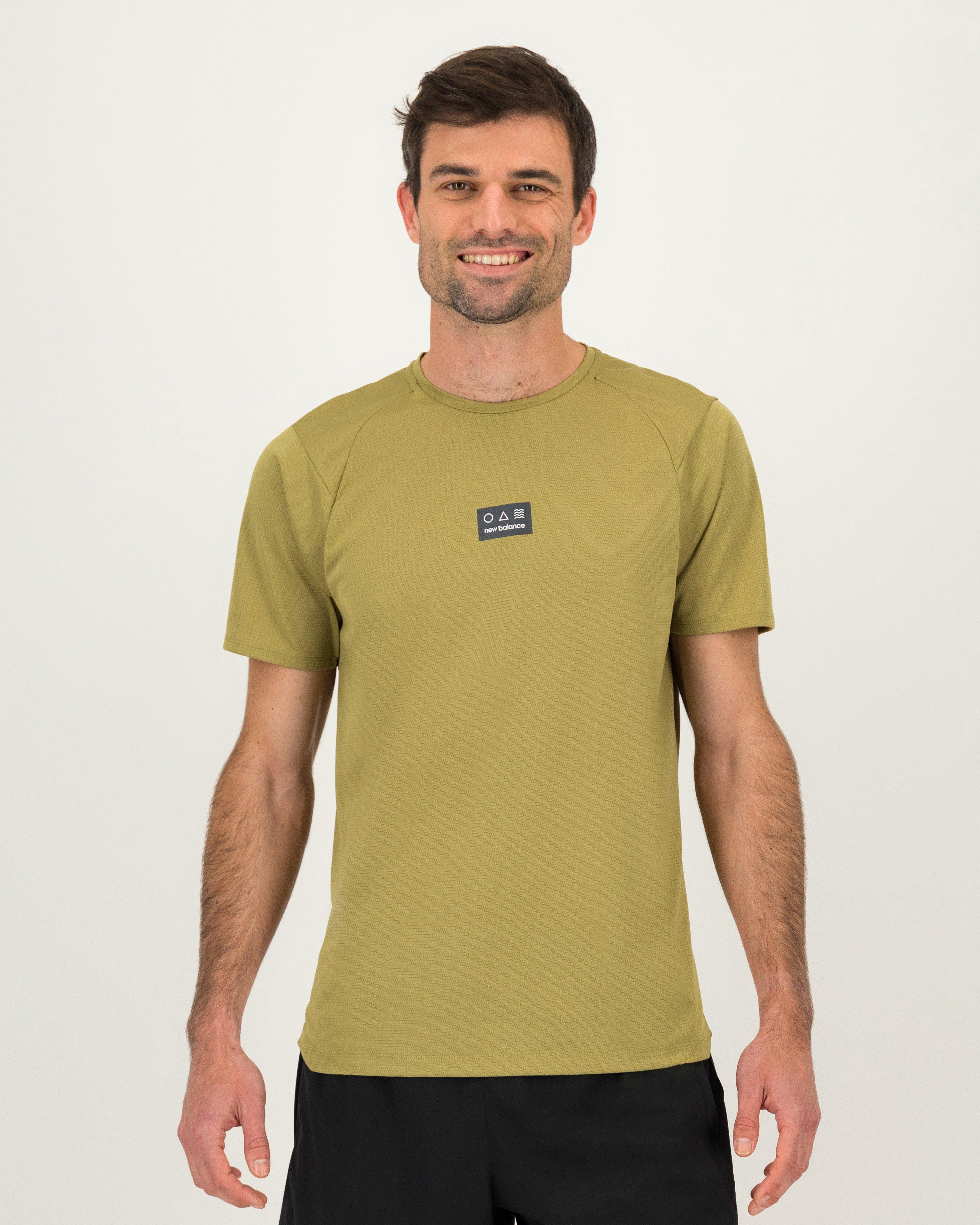 New Balance Men's Impact Run AT T-shirt -  Olive