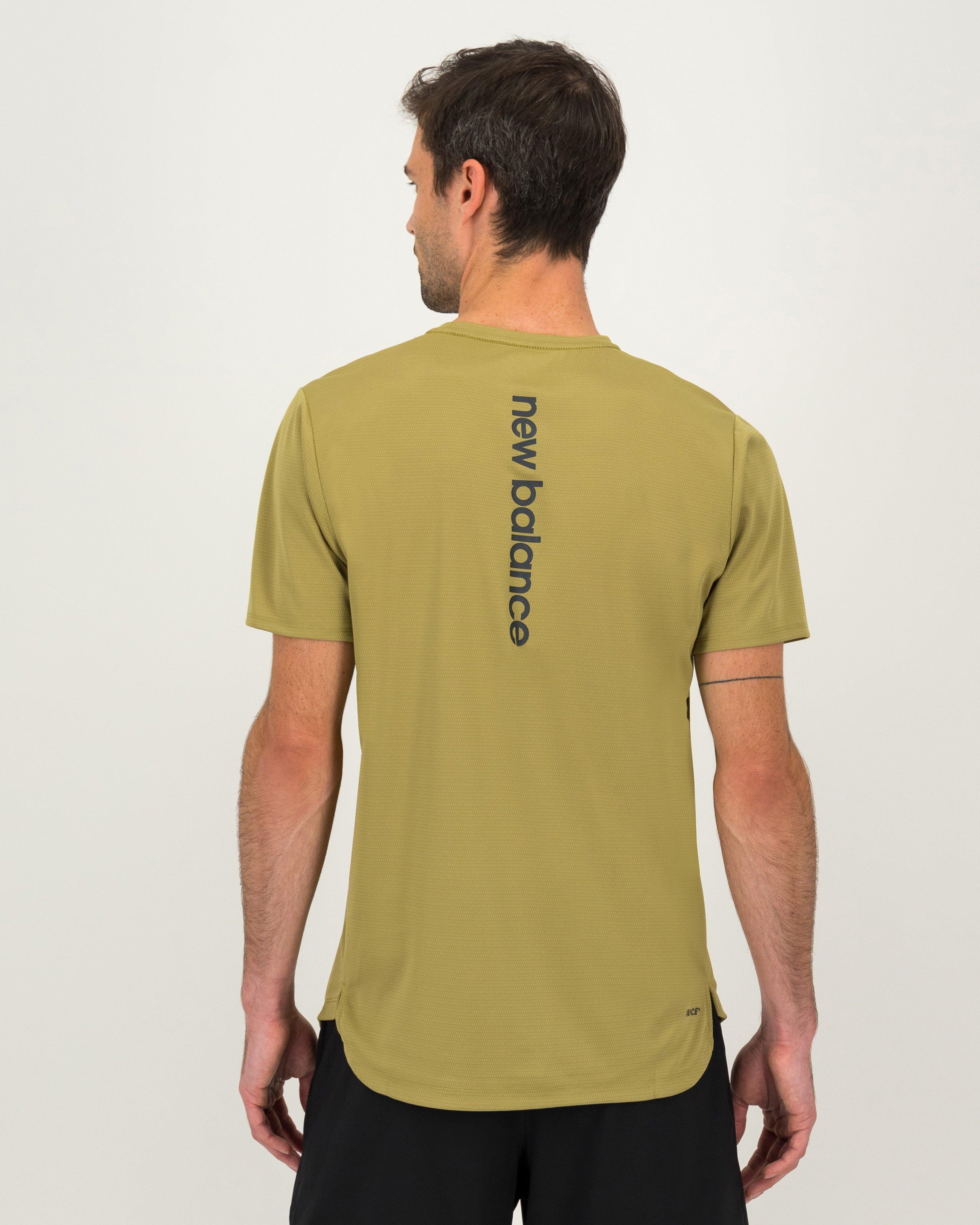 New Balance Men's Impact Run AT T-shirt -  Olive