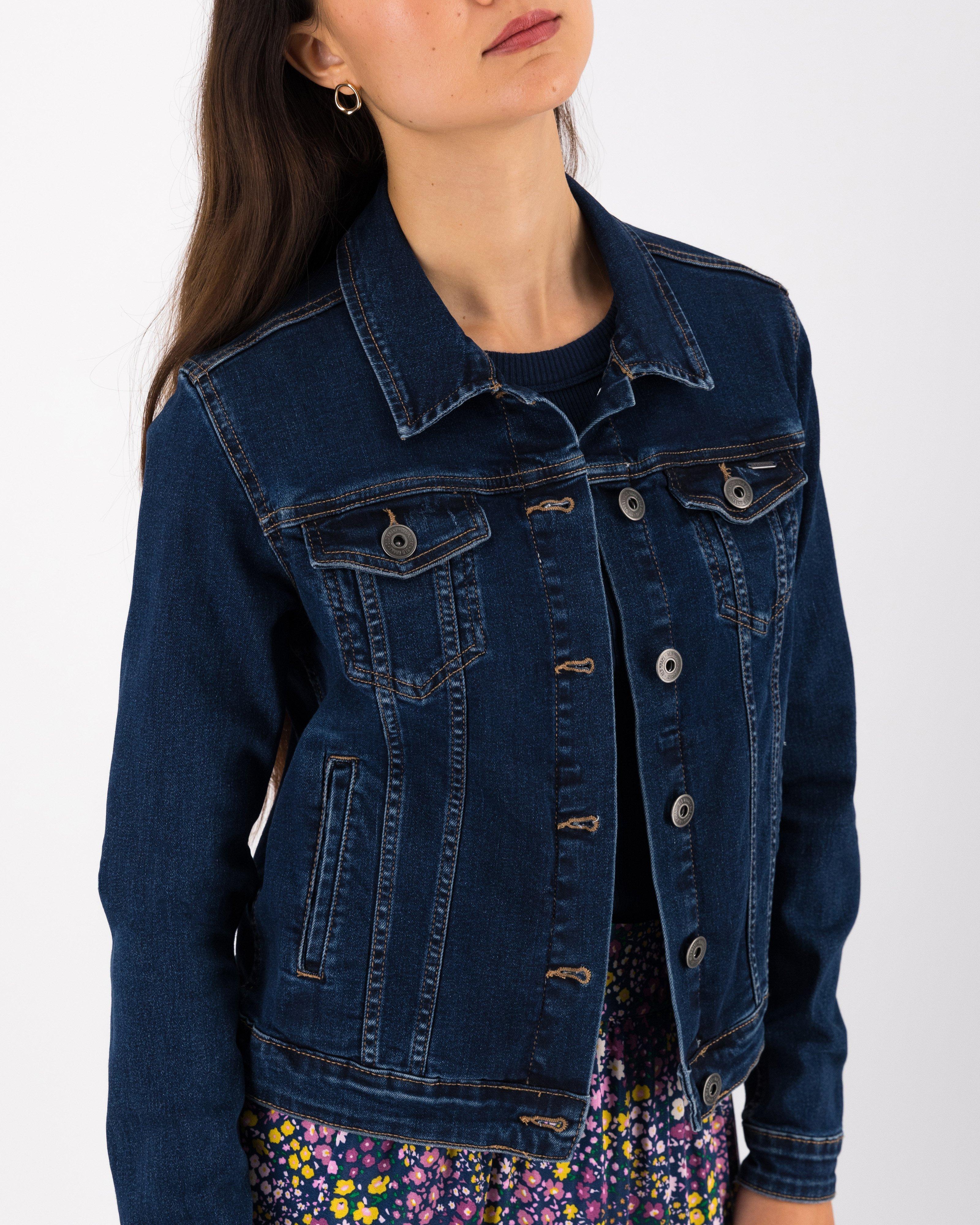 Womens denim jacket hot sale with zipper