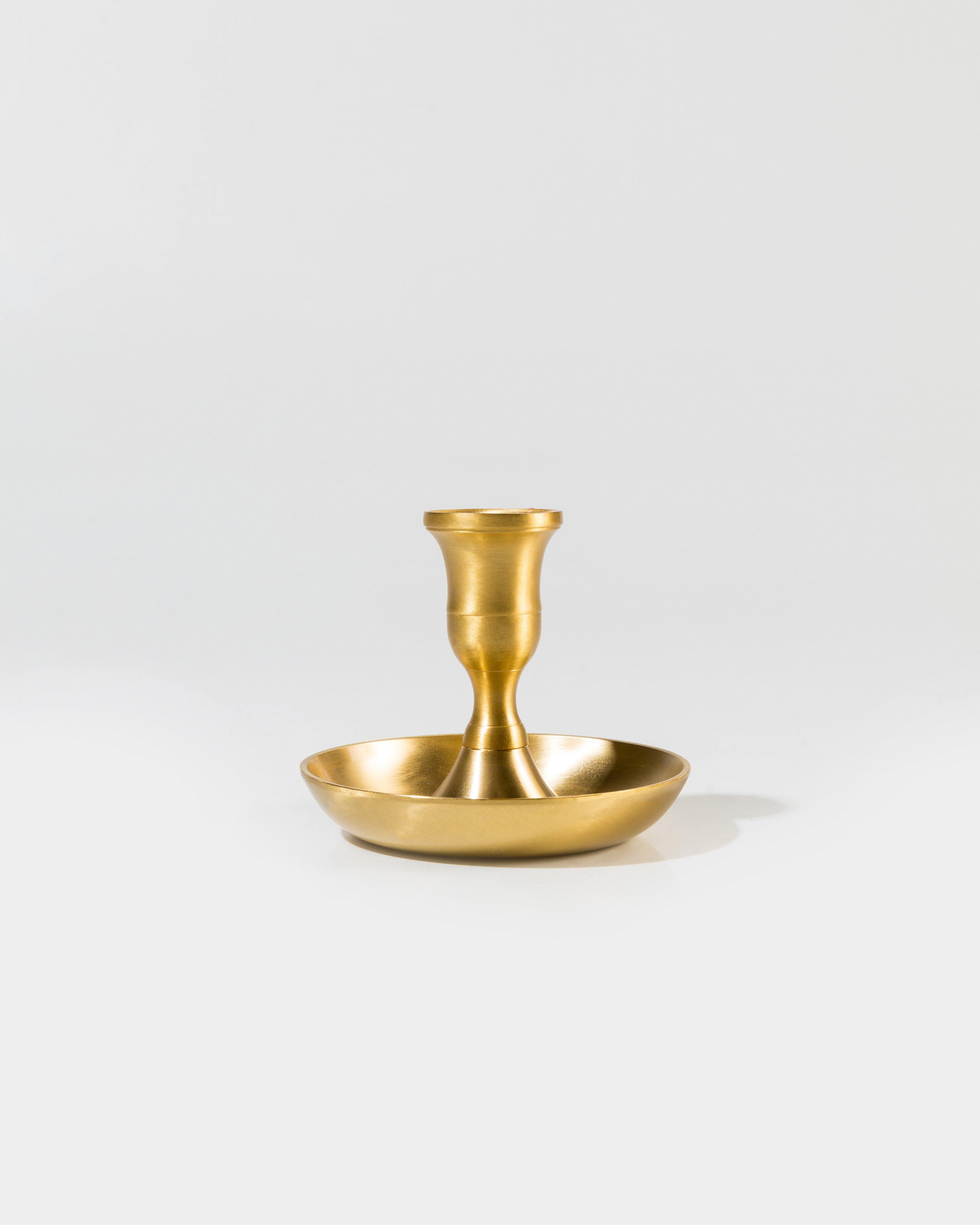 Brass Small Candle Holder -  Gold