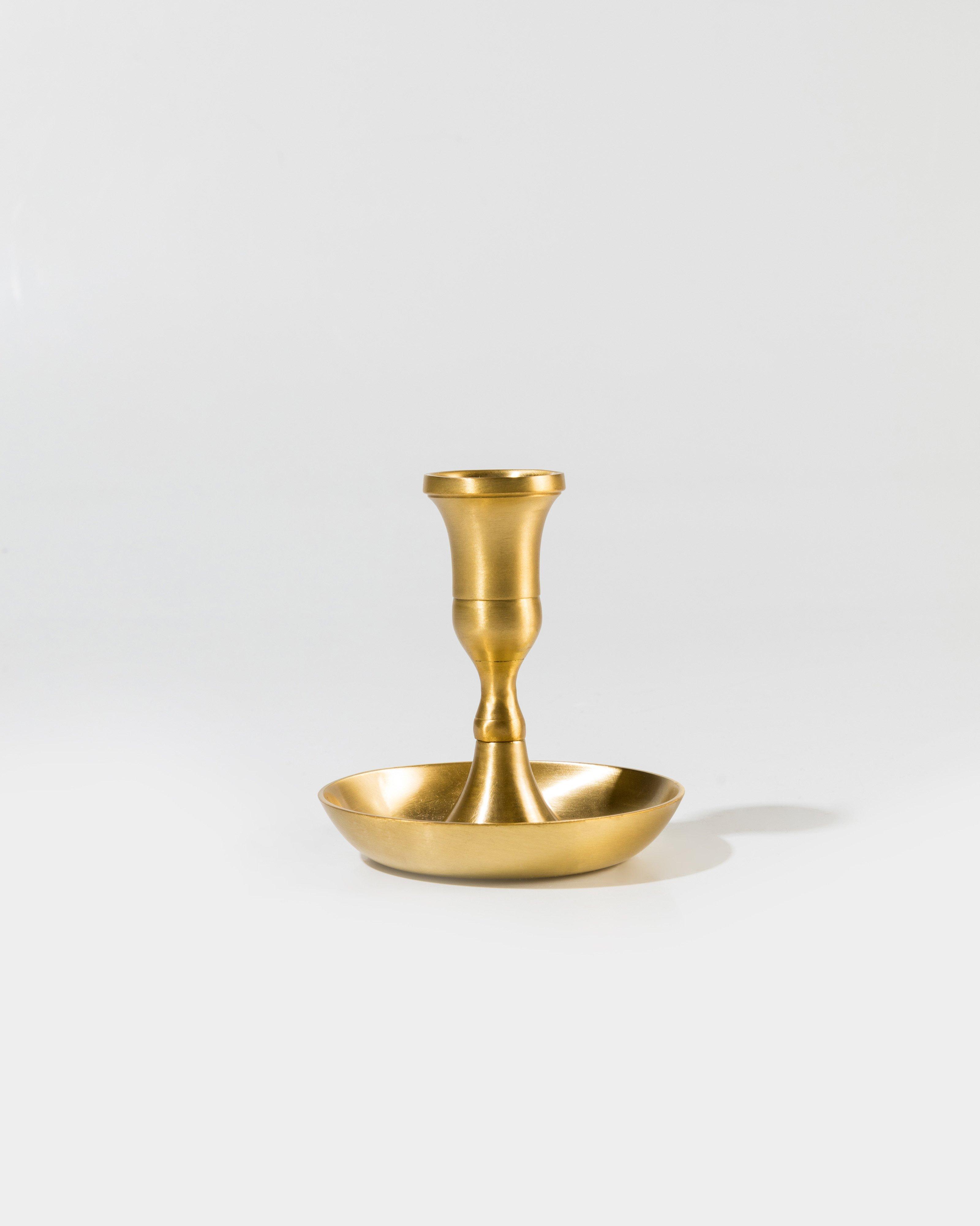 Brass Medium Candle Holder -  Gold