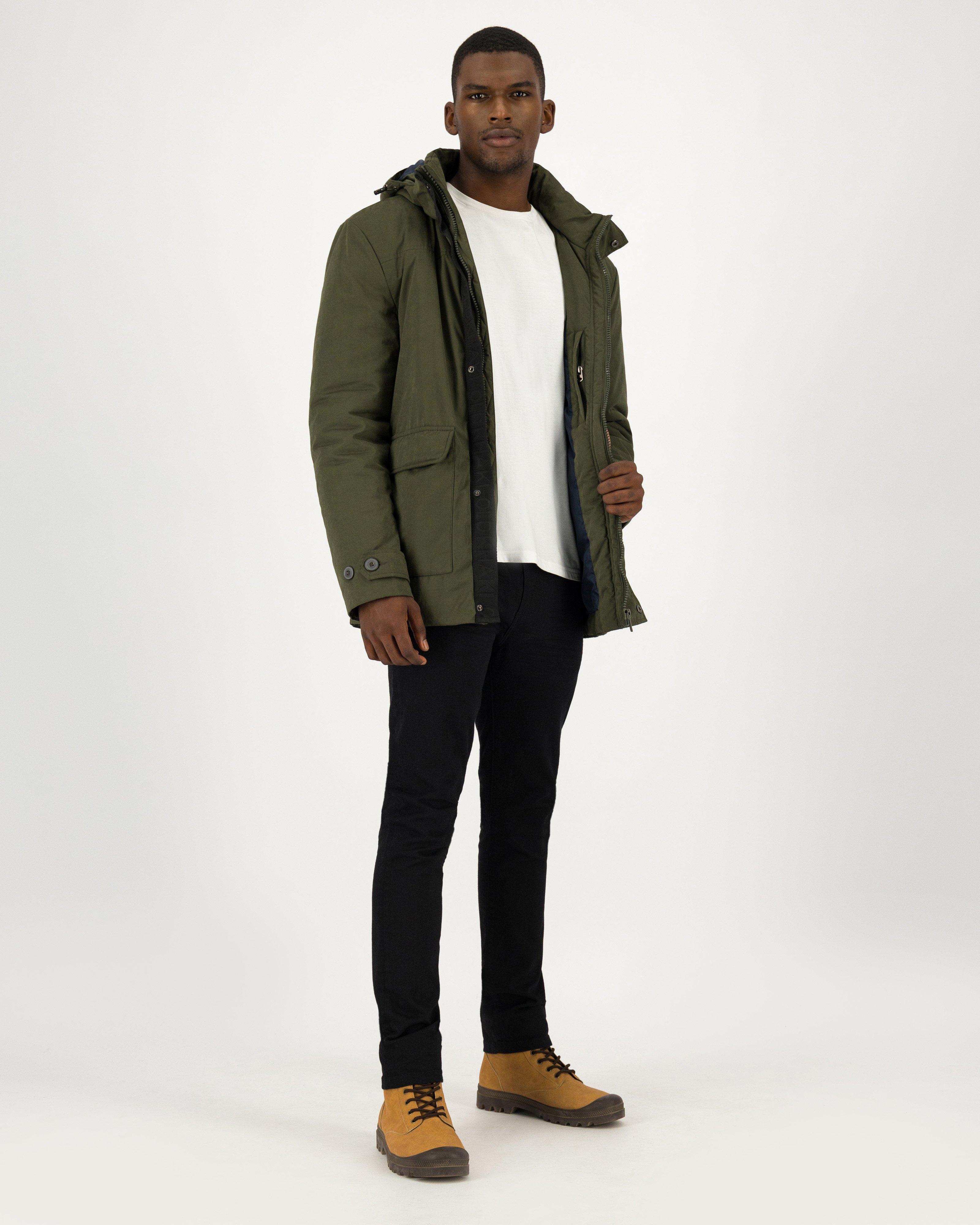 Olive green shop parka jacket mens