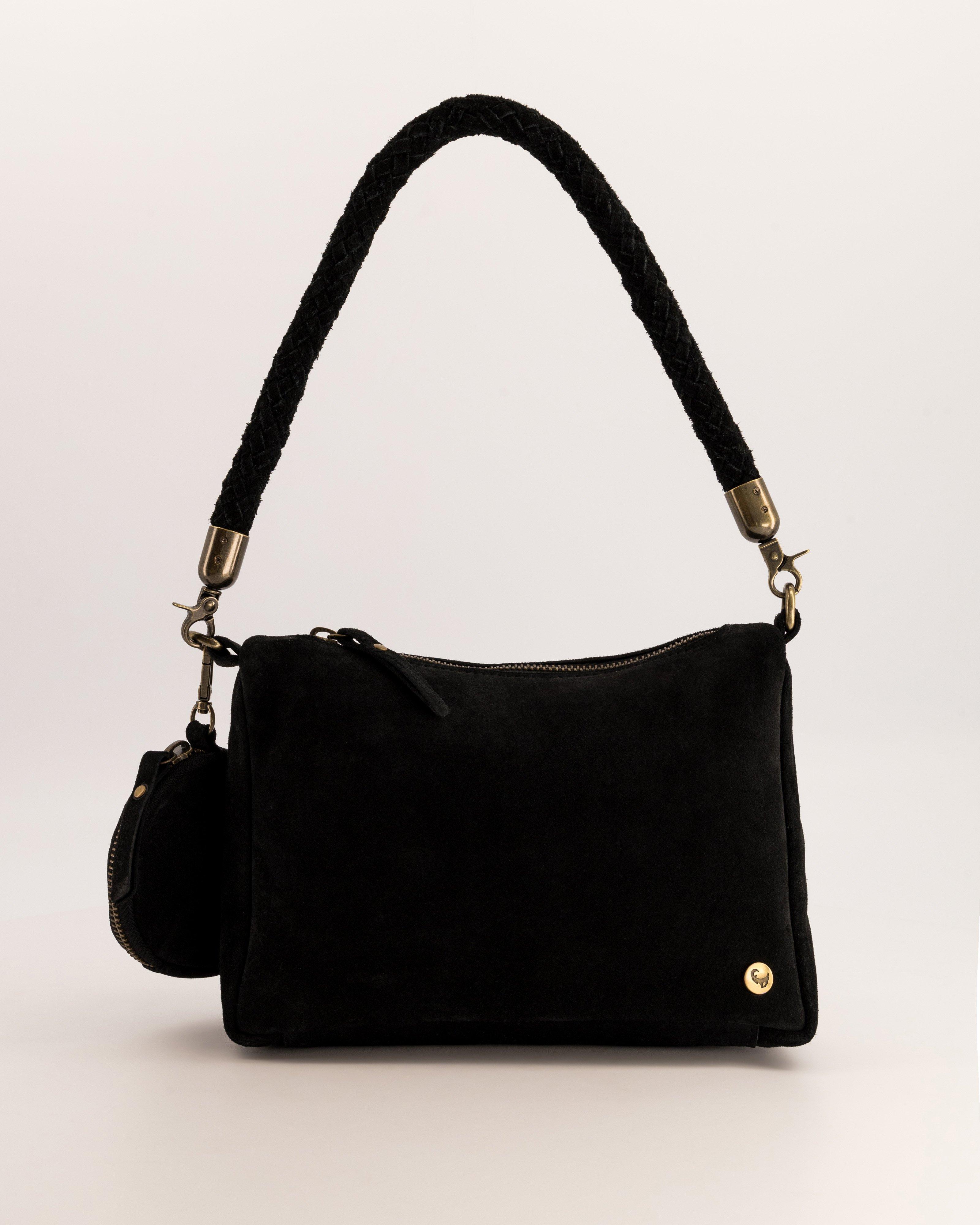 Women's Reece Plaited Handle & Pouch Shoulder Bag -  Black