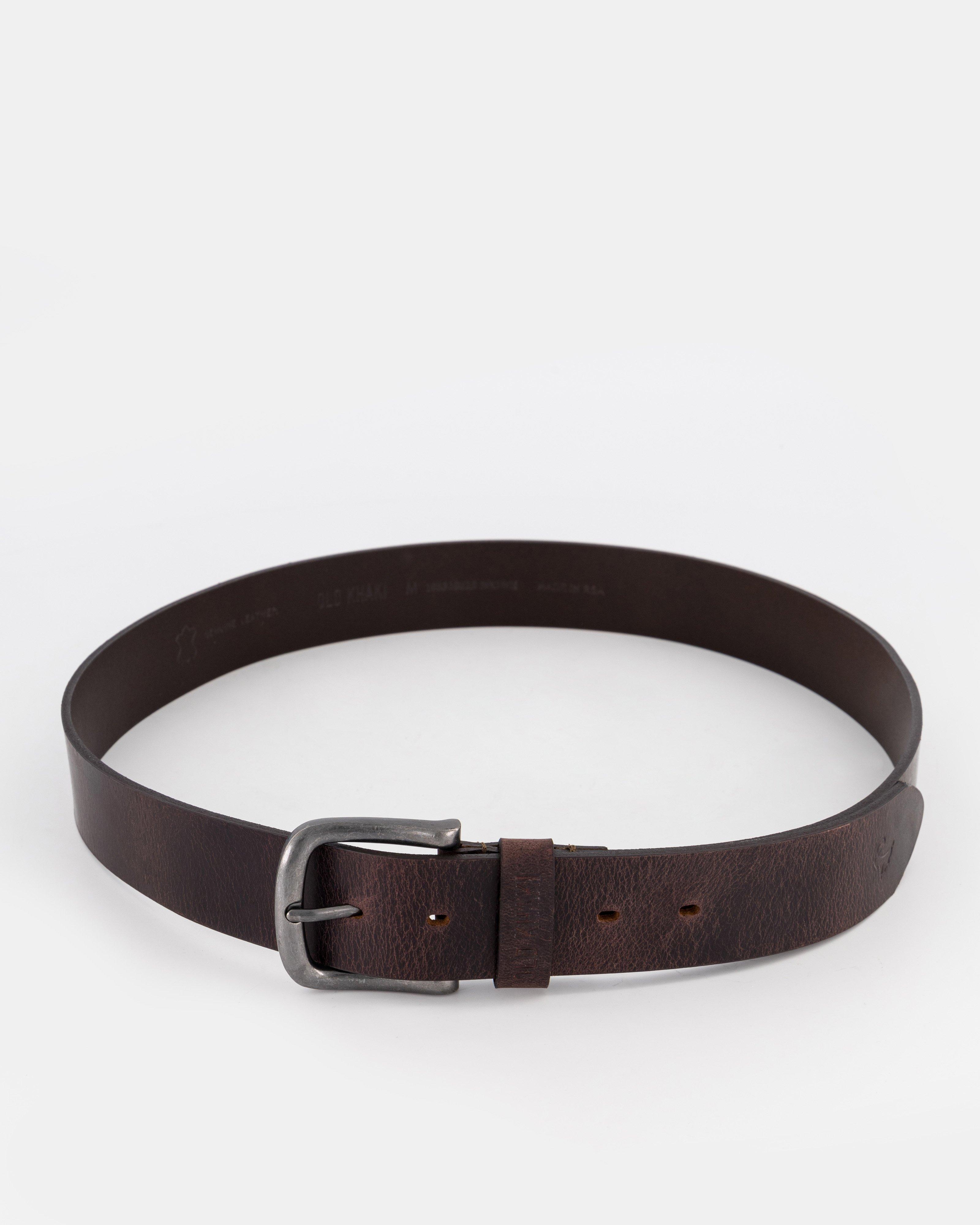 Men's Clement Crackled Leather Belt -  Brown