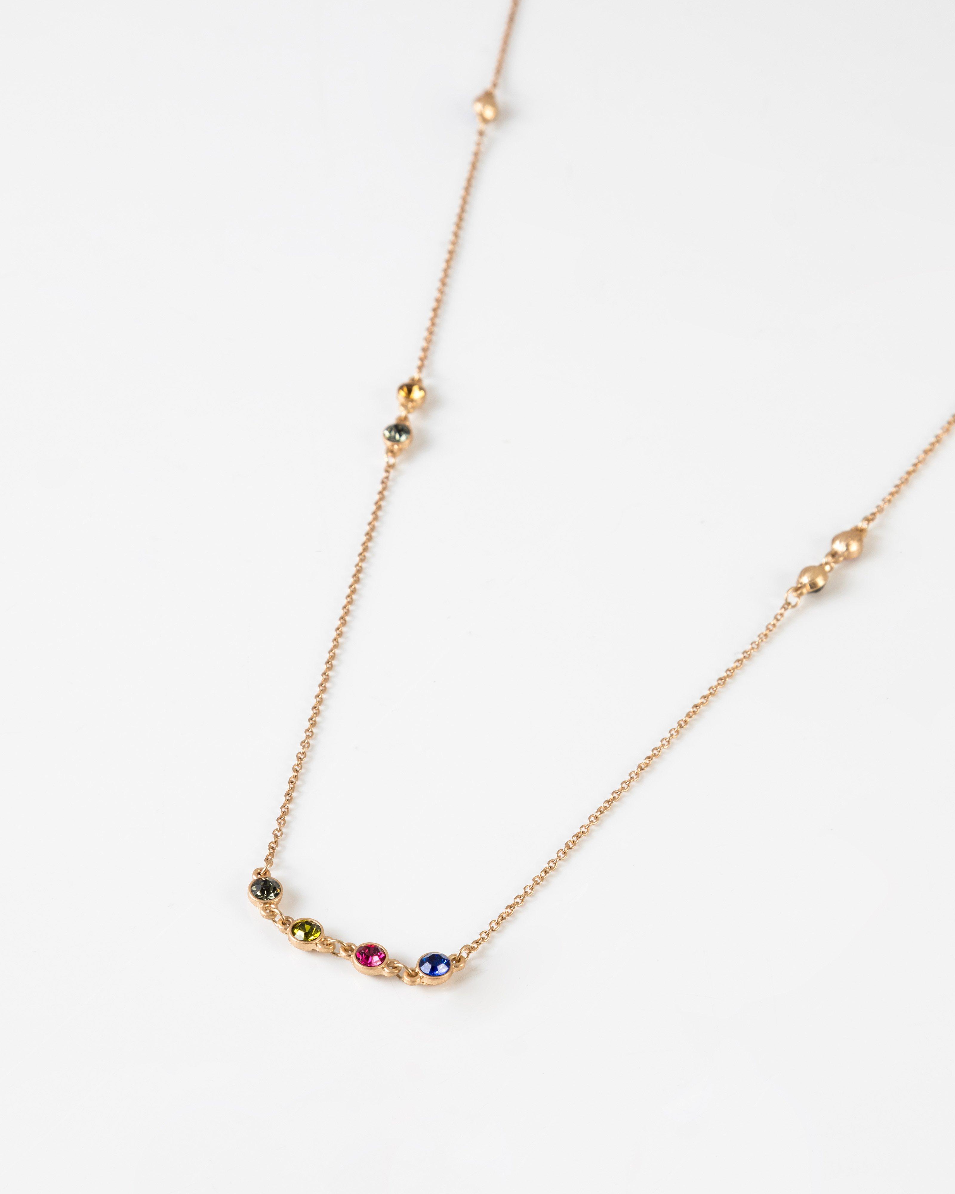 Circle Satellite Necklace -  Blue