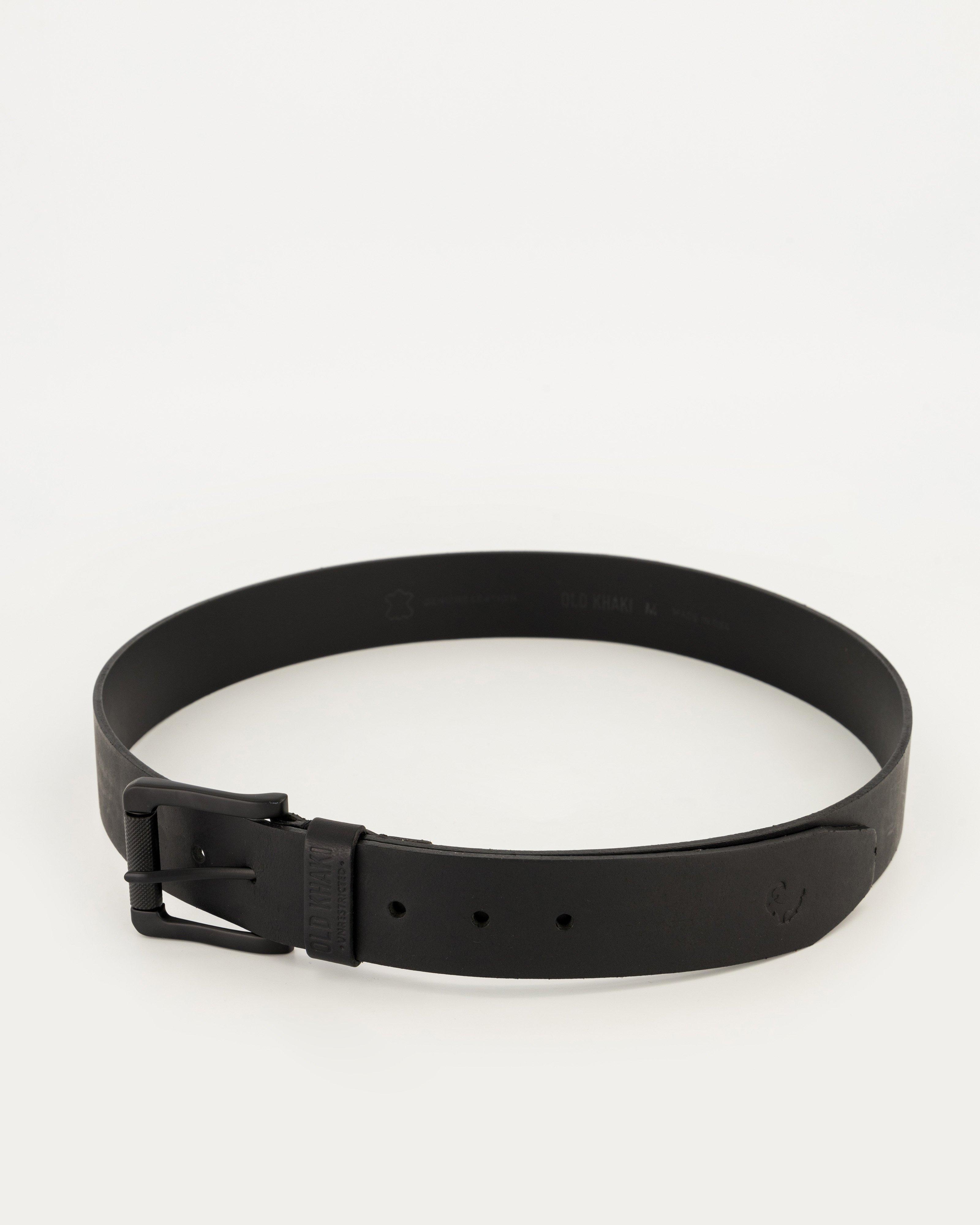 Men's Kramer Stamped Leather Belt -  Black