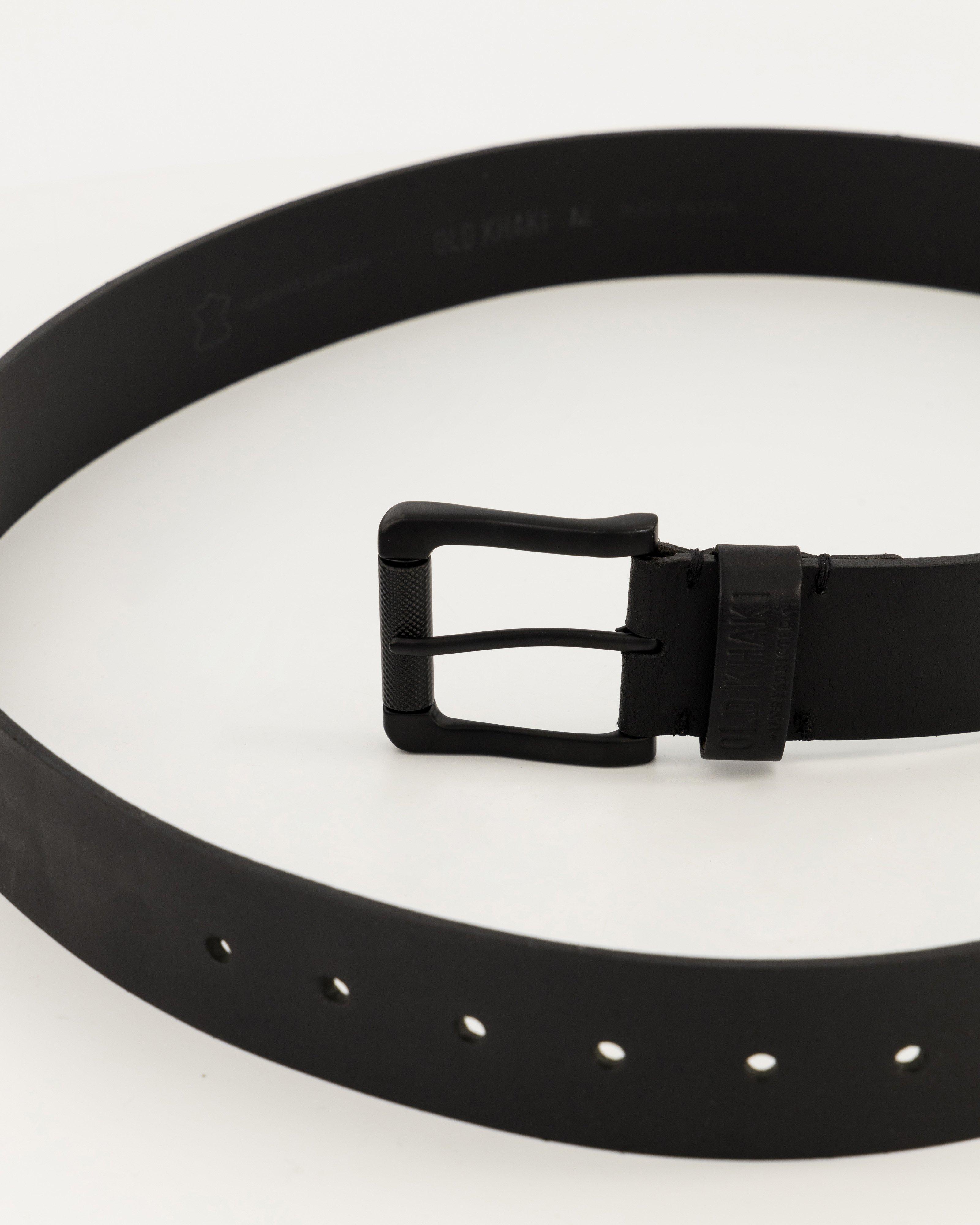 Men's Kramer Stamped Leather Belt -  Black