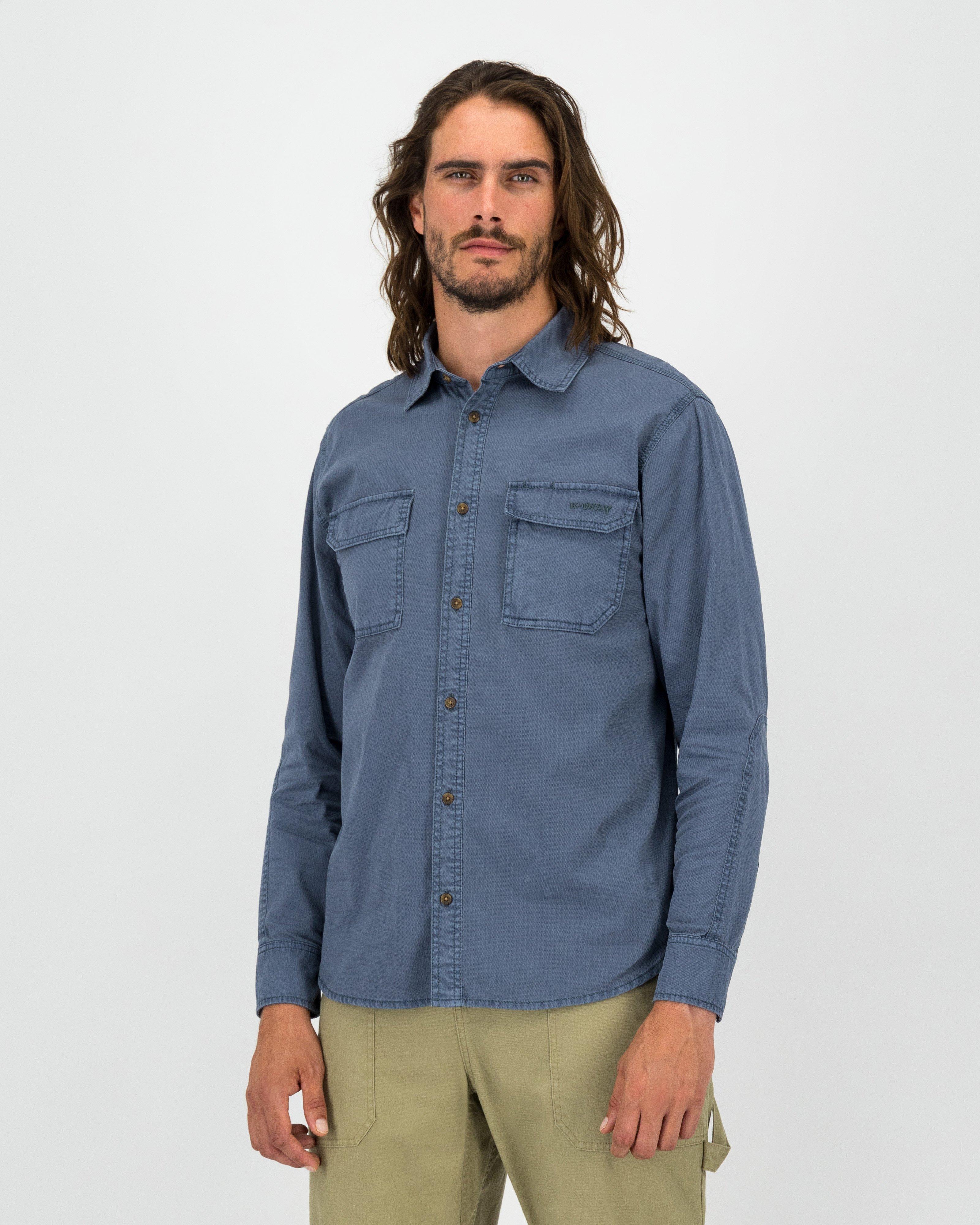 K-Way Elements Men's Casual Work Shirt -  Mid Blue