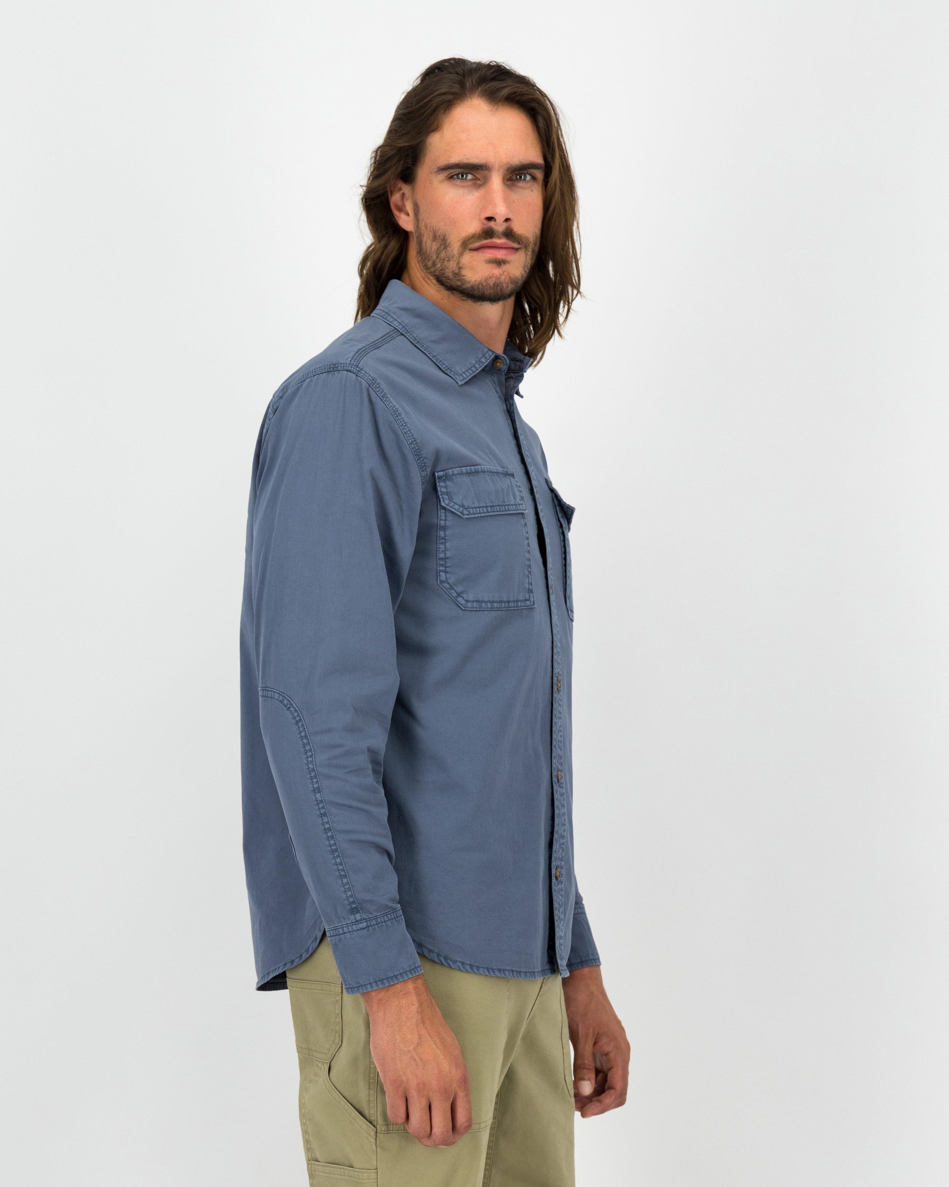 K-Way Elements Men's Casual Work Shirt -  Mid Blue