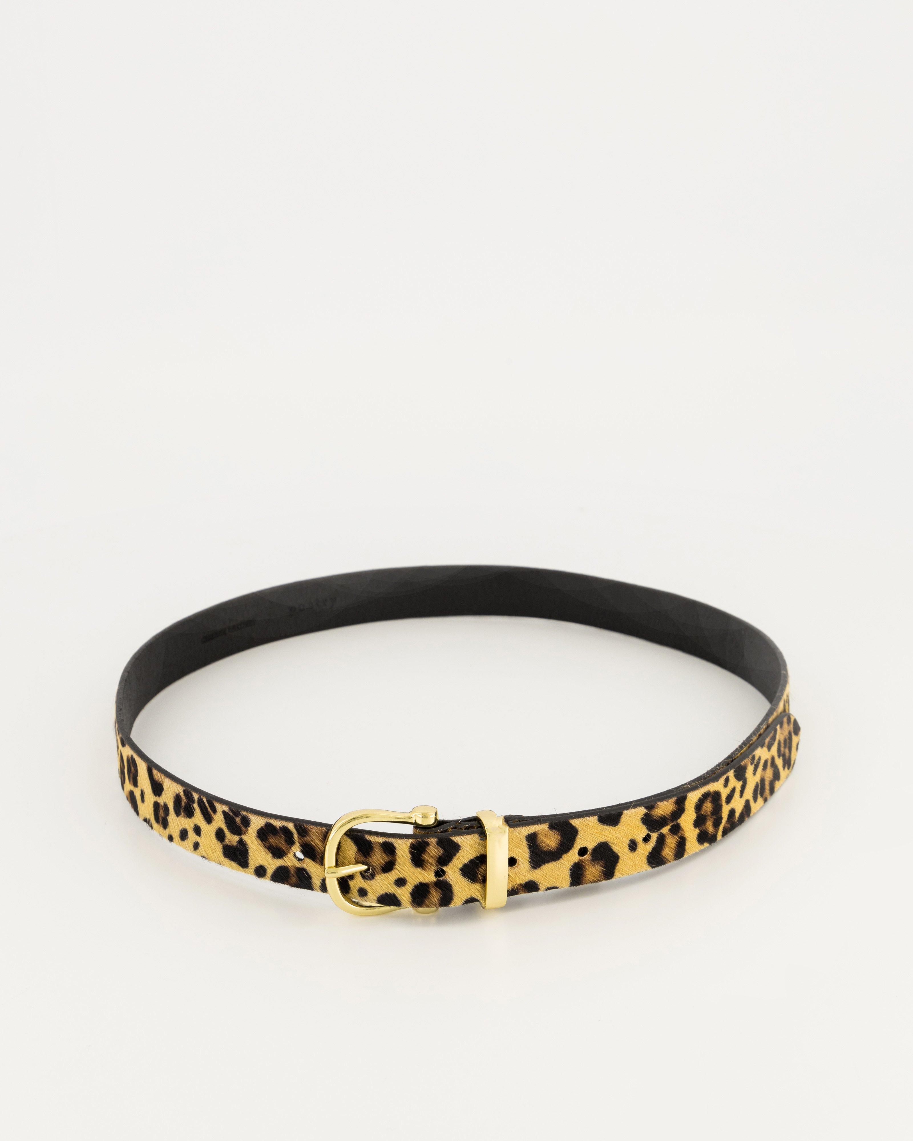 Abriana Animal Print Belt -  Brown