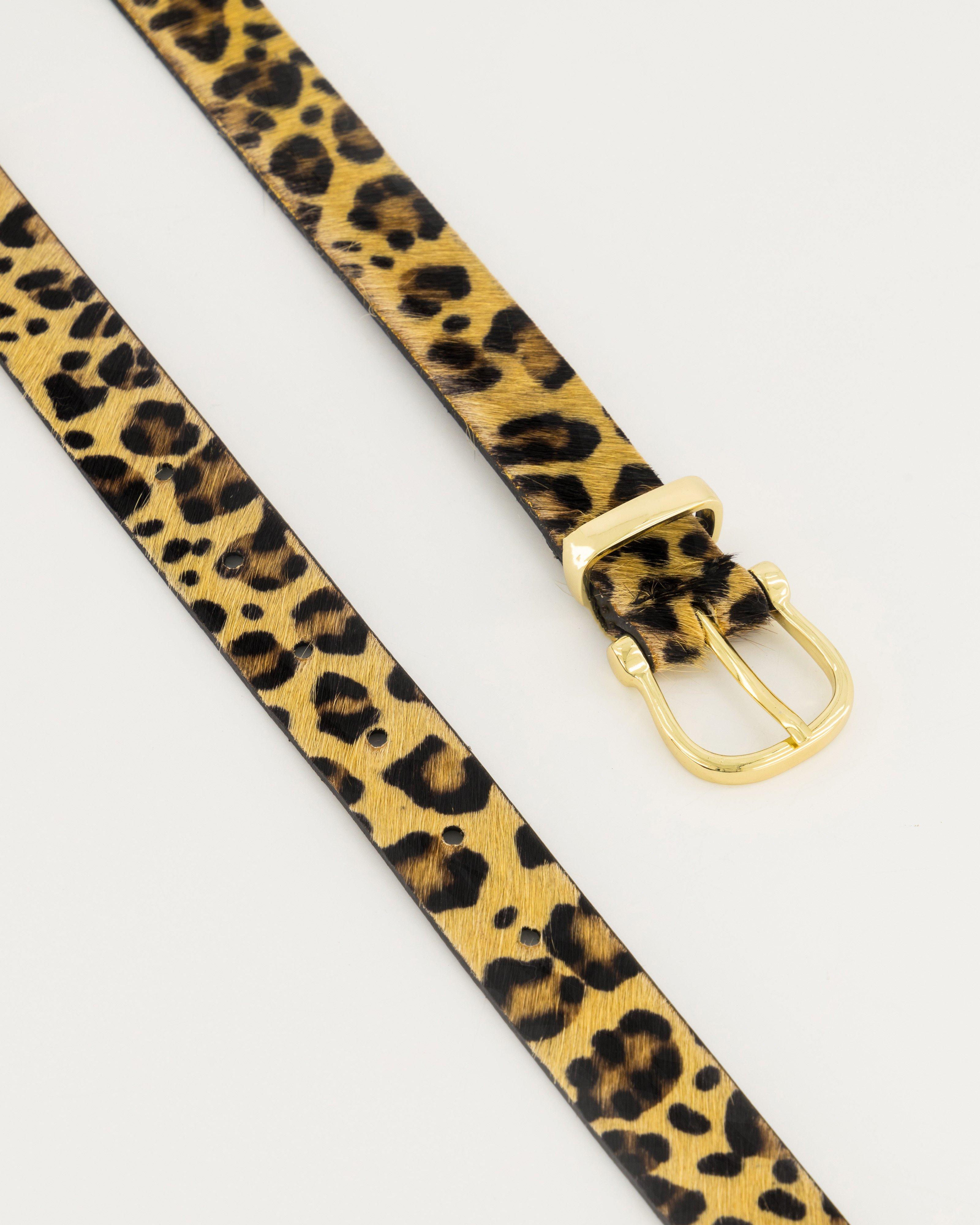 Abriana Animal Print Belt -  Brown