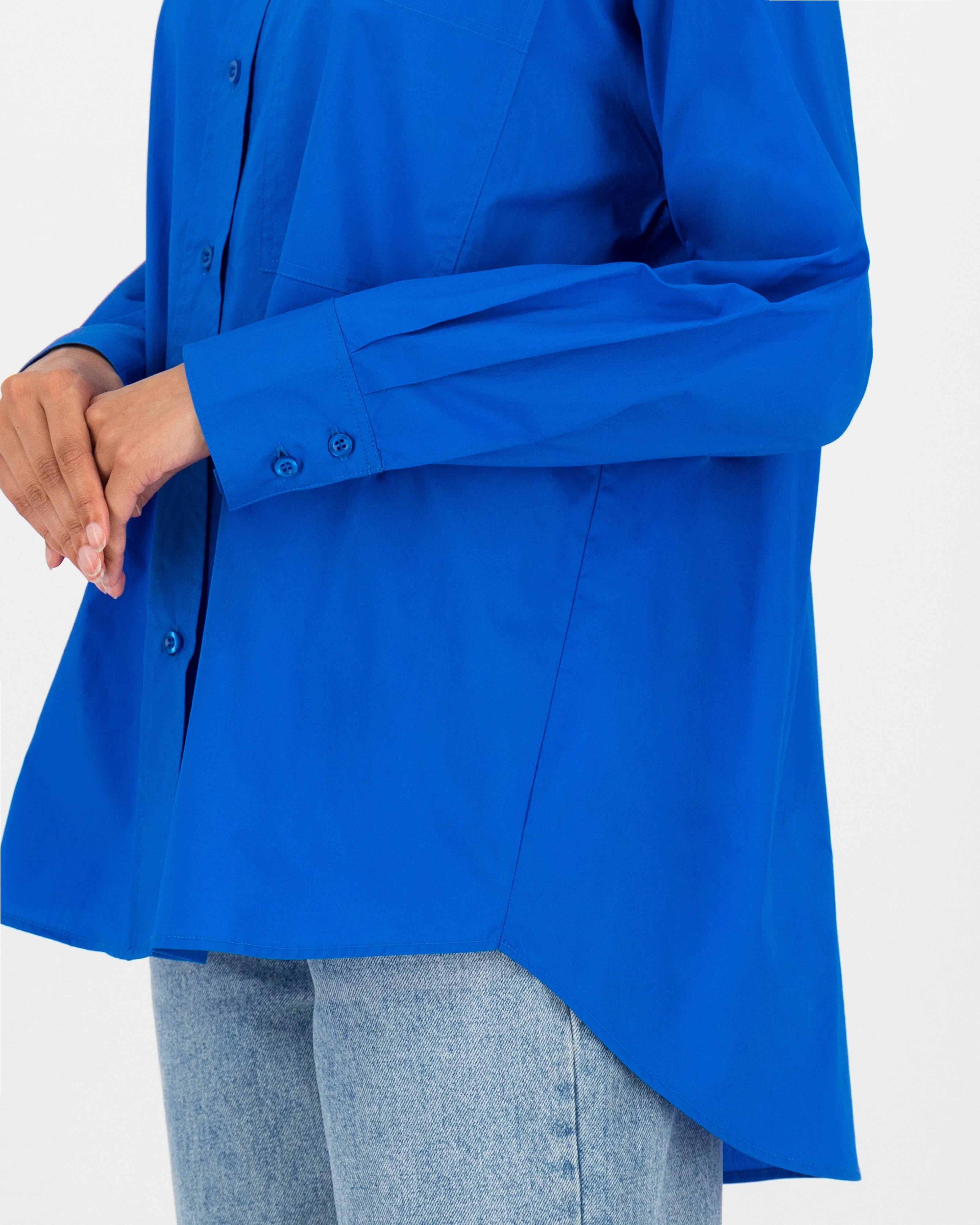 Becka Poplin Shirt -  Mid Blue