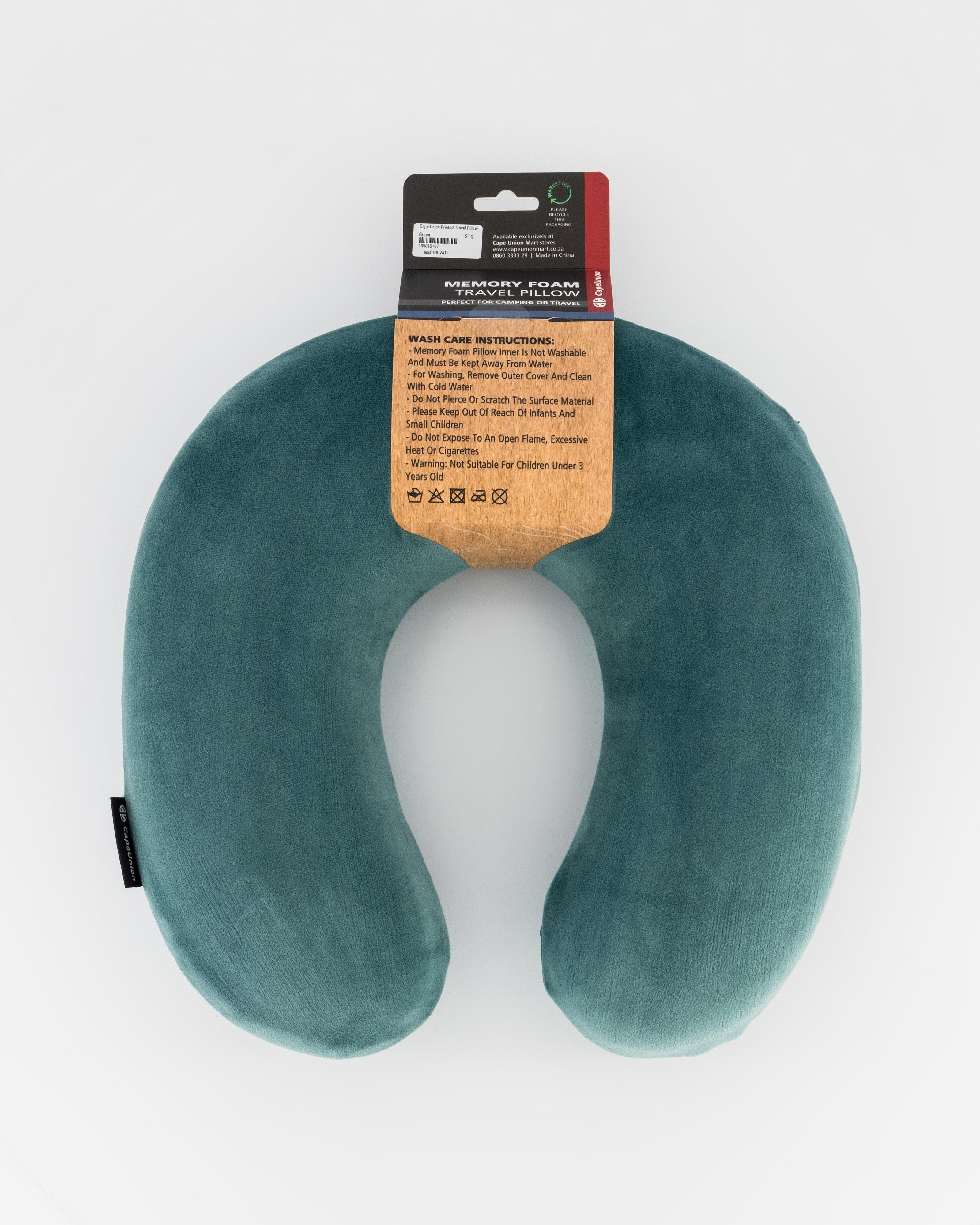 Cape Union Printed Travel Pillow -  Green