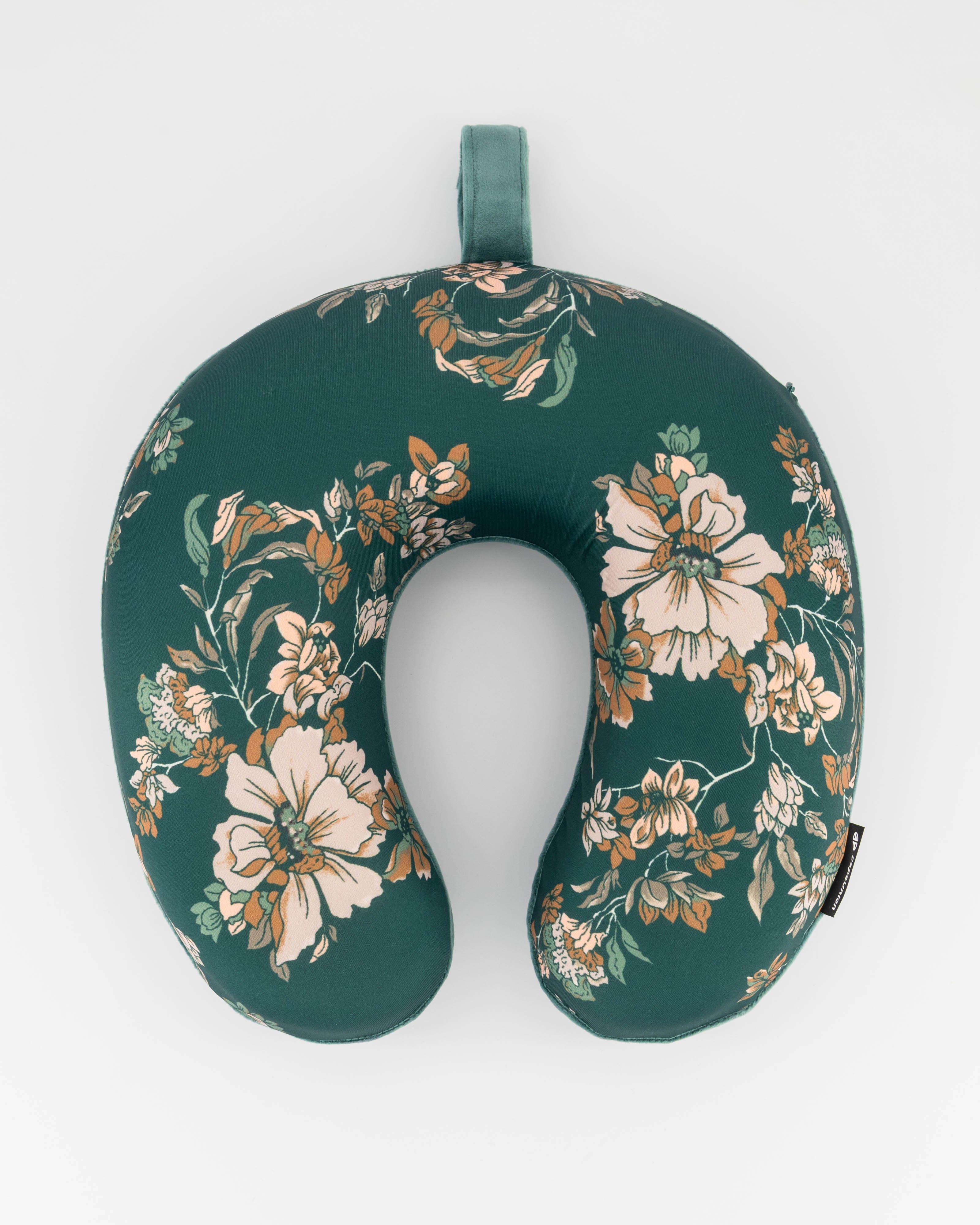 Cape Union Printed Travel Pillow -  Dark Green