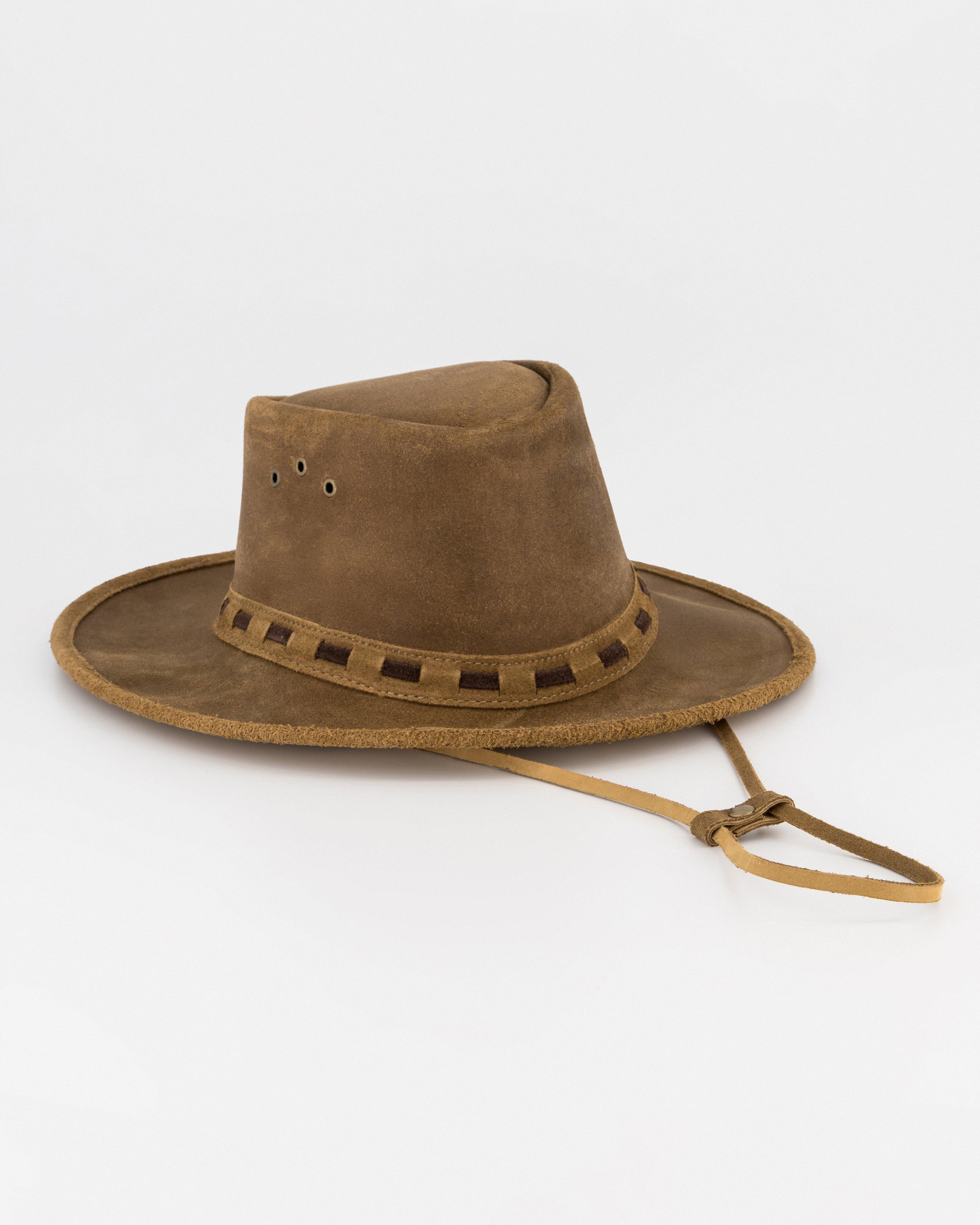 Sullivan Leather Hat -  Brown