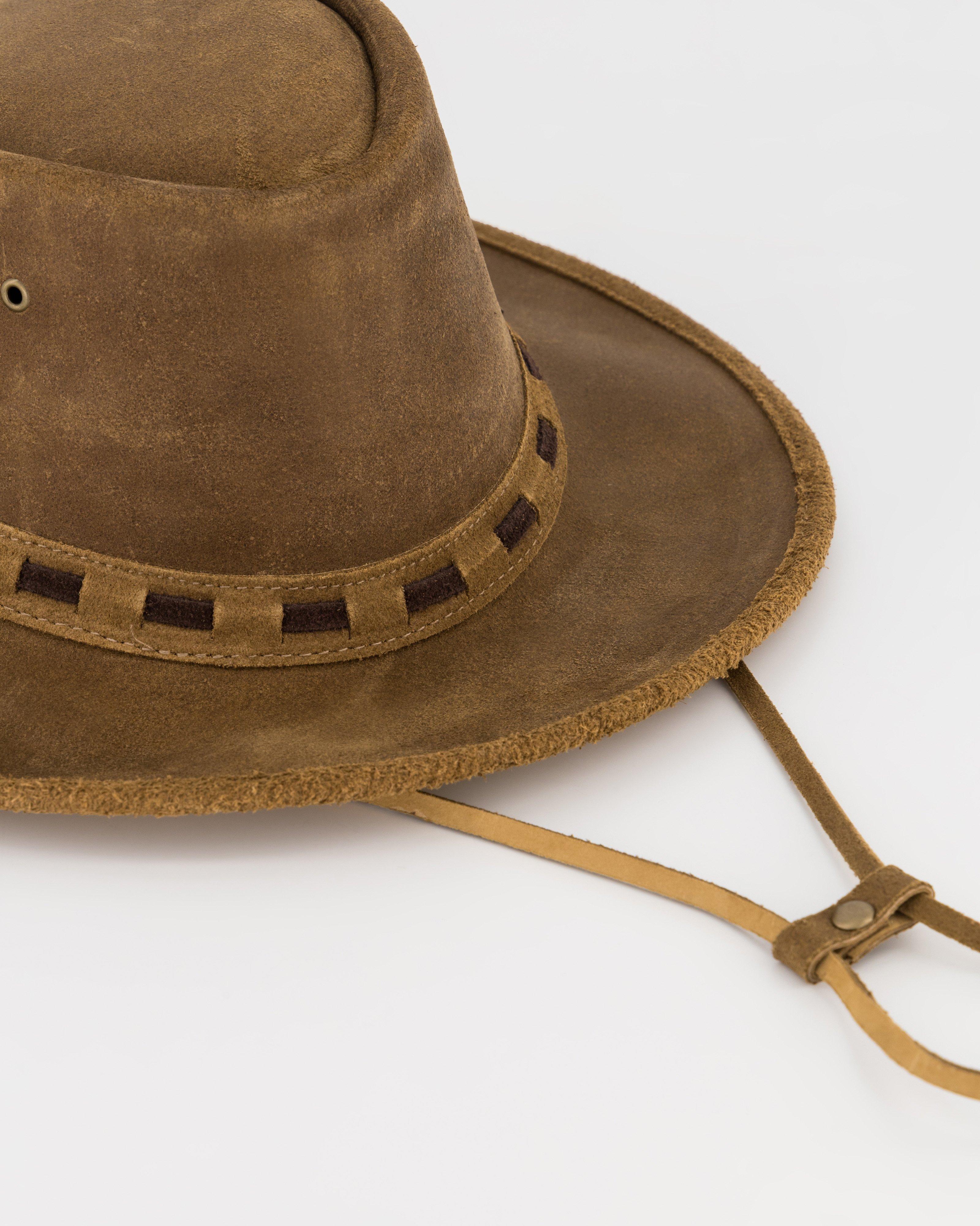 Sullivan Leather Hat -  Brown