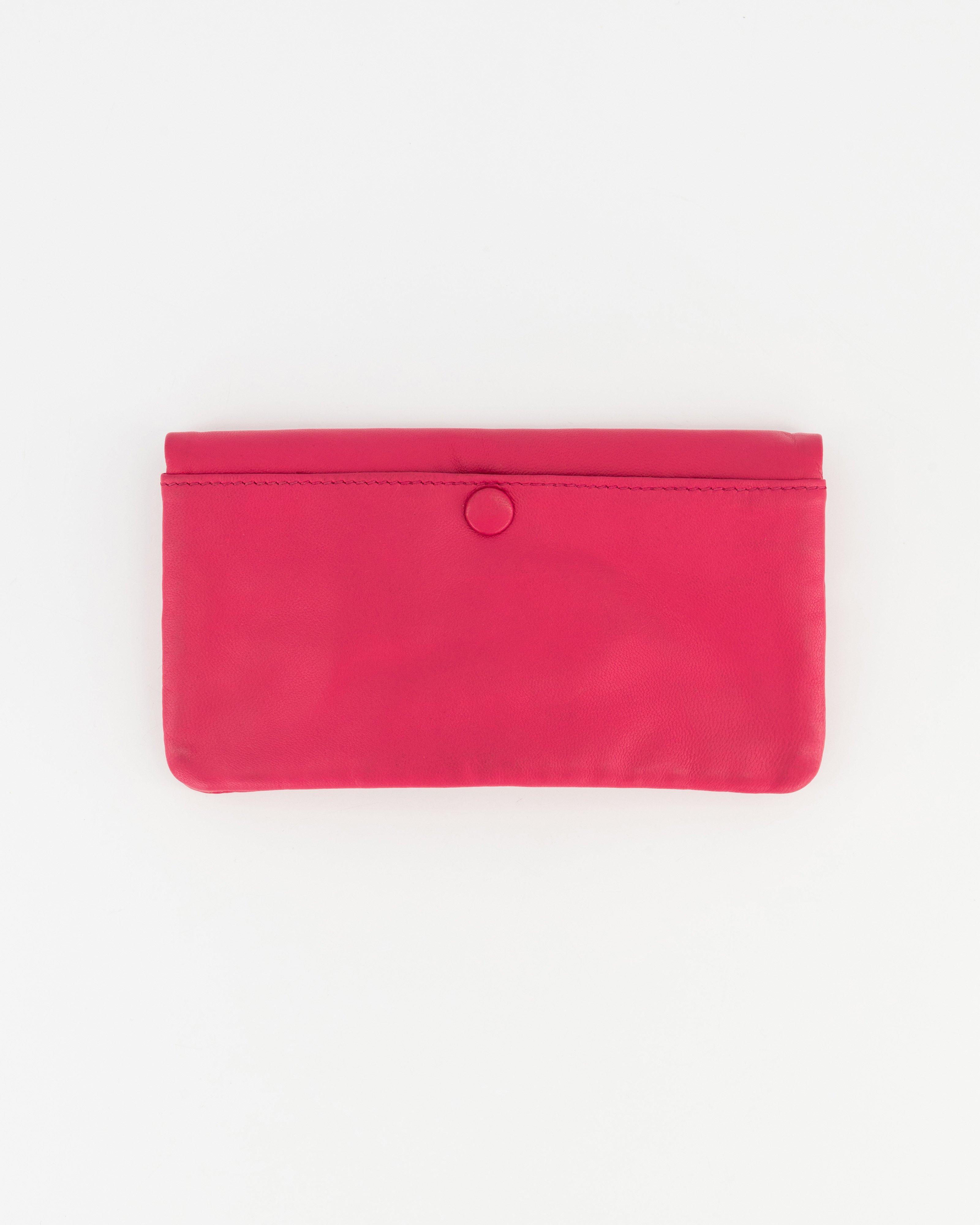 Clara Soft Clip Leather Purse -  Pink