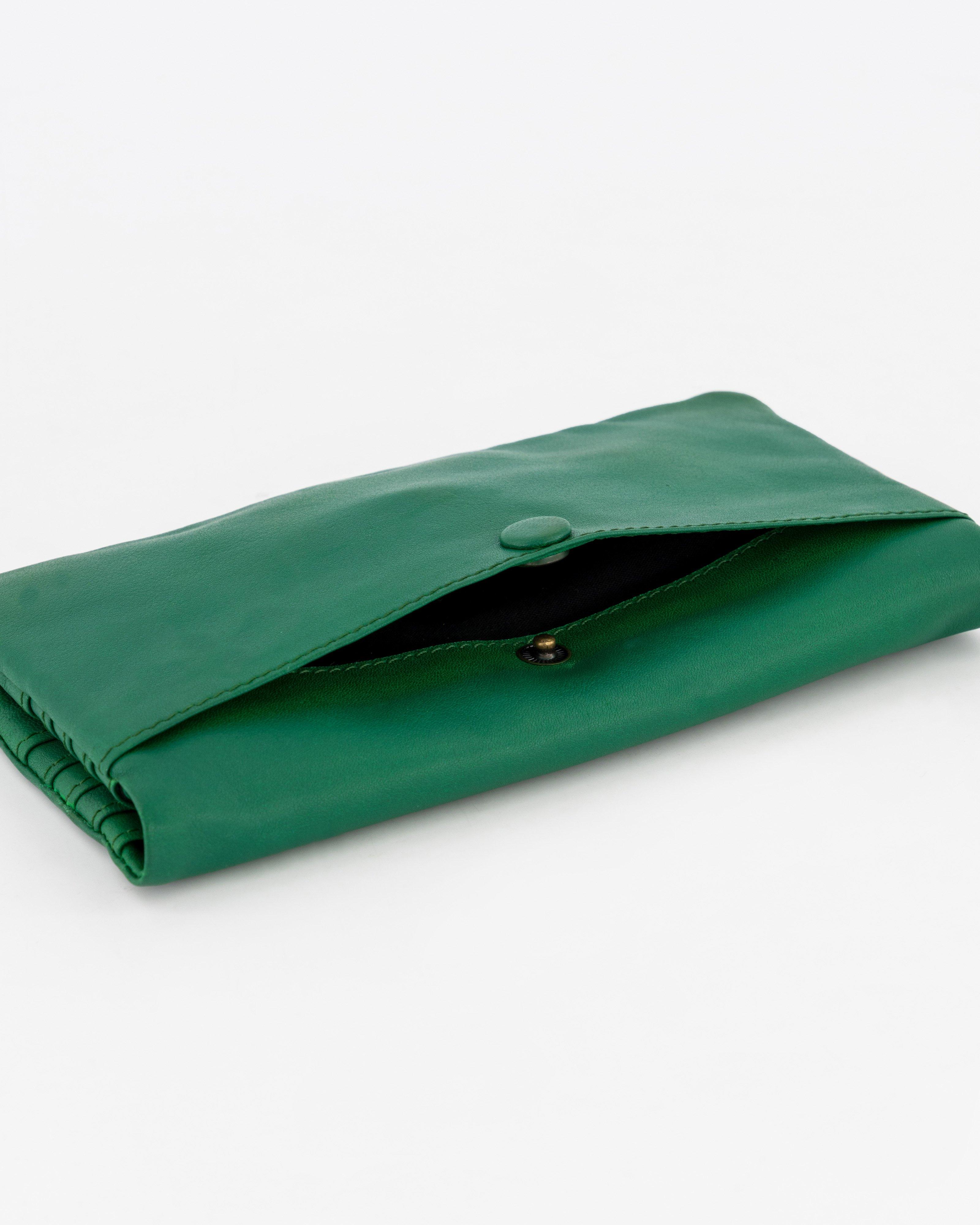 Clara Soft Clip Leather Purse -  Summer Green