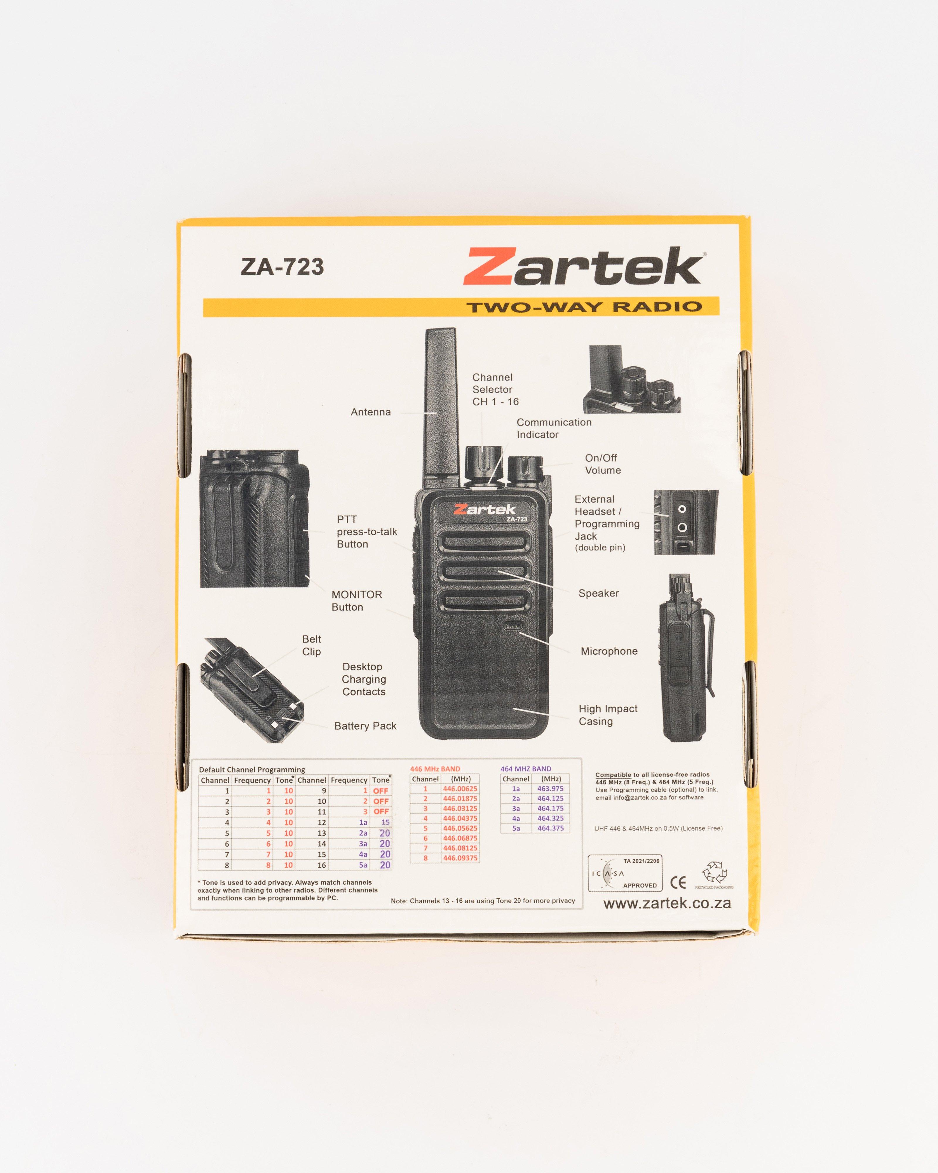 Zartek ZA-723 Two Way Radio -  Black