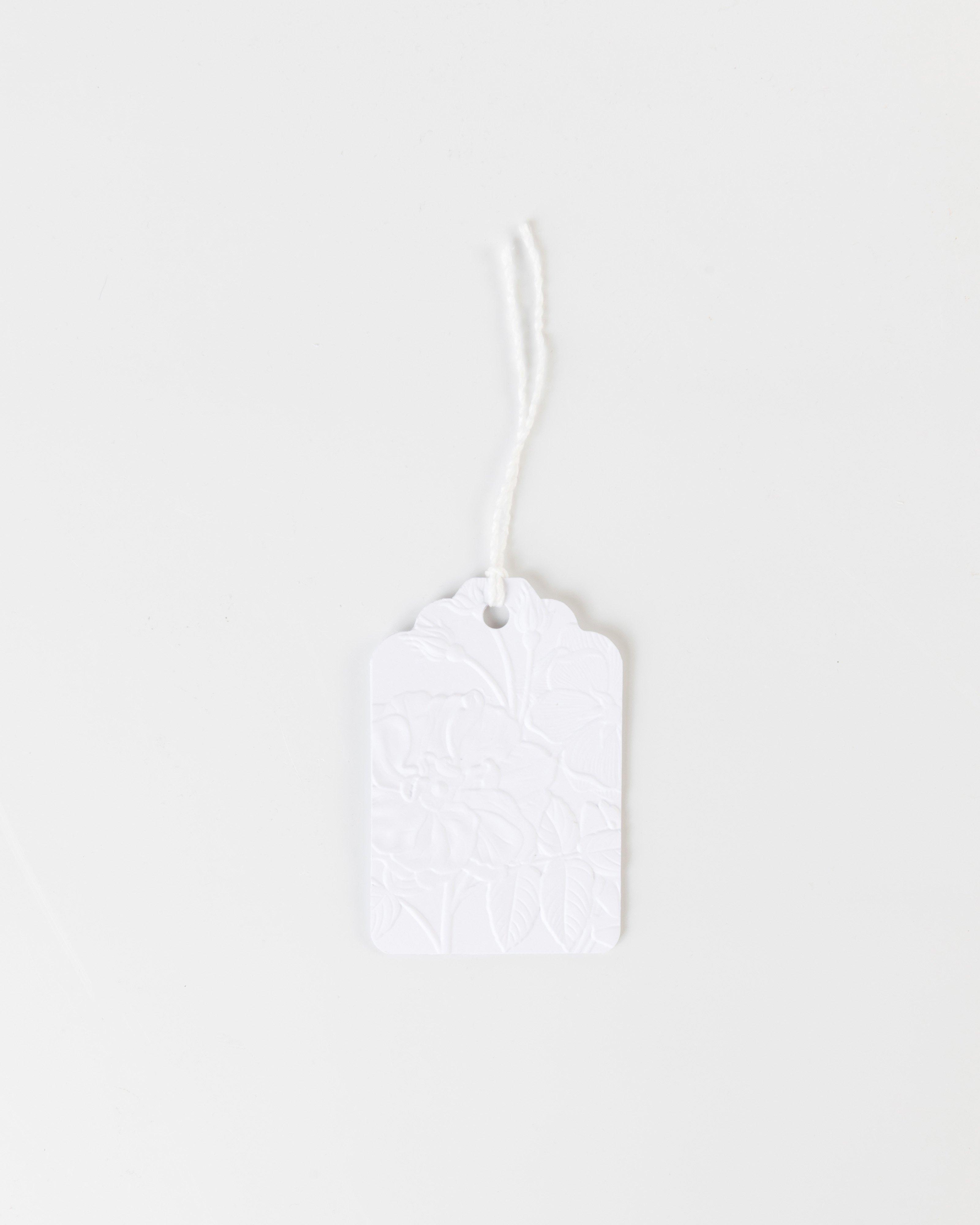 Floral Embossed Gift Tags -  White