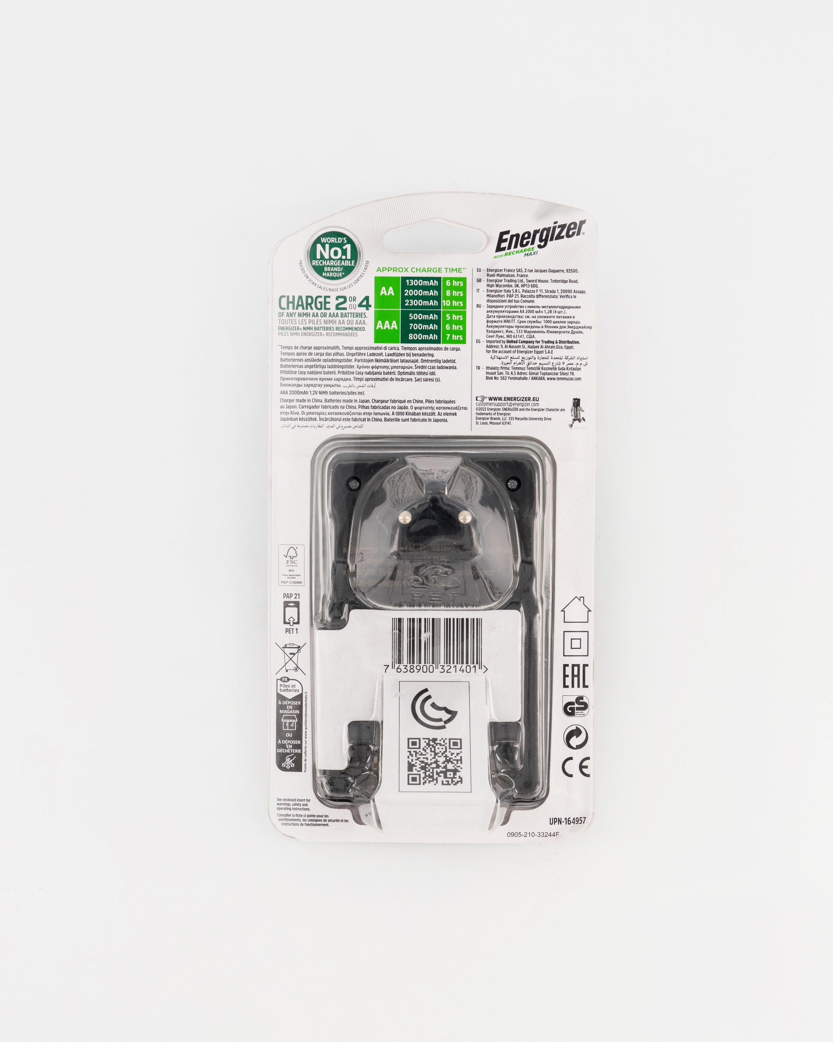 Energizer Maxi Charger 2000mAh - Caricabatterie Con 4 Batterie AA Incluse, Nero - Foto 10
