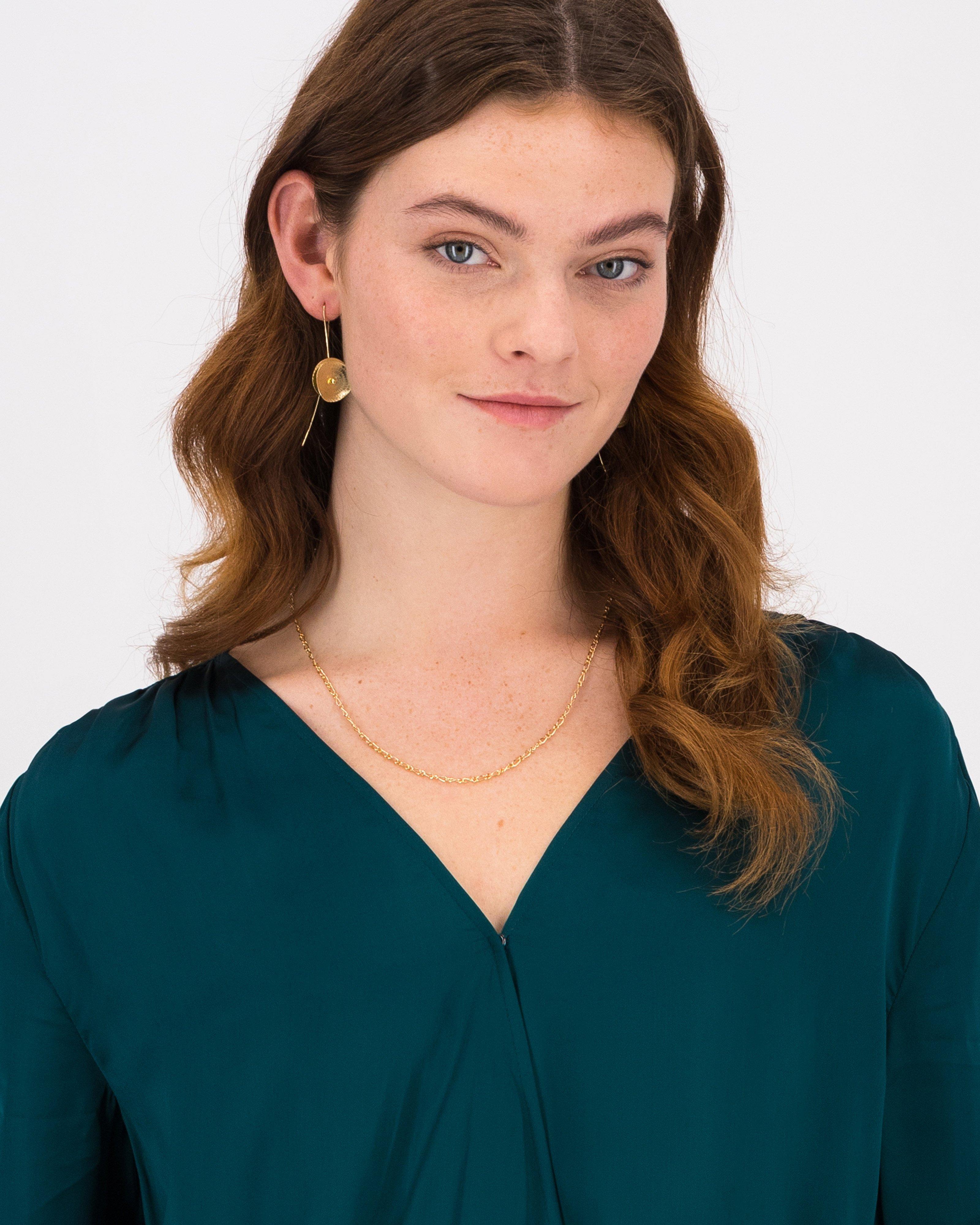 Natalia Wrap-Front Blouse -  Teal