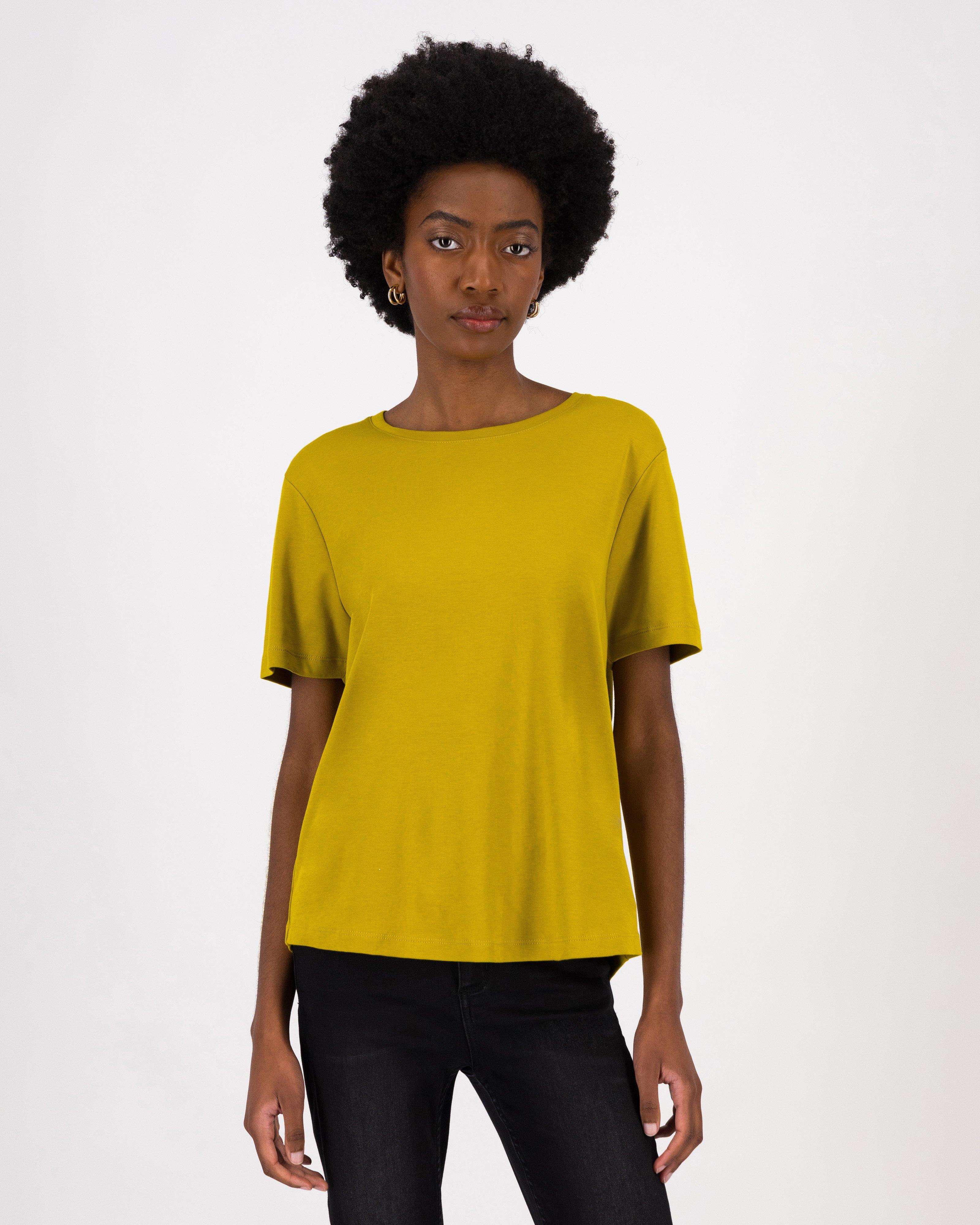 Celine Basic T-Shirt -  Chartreuse