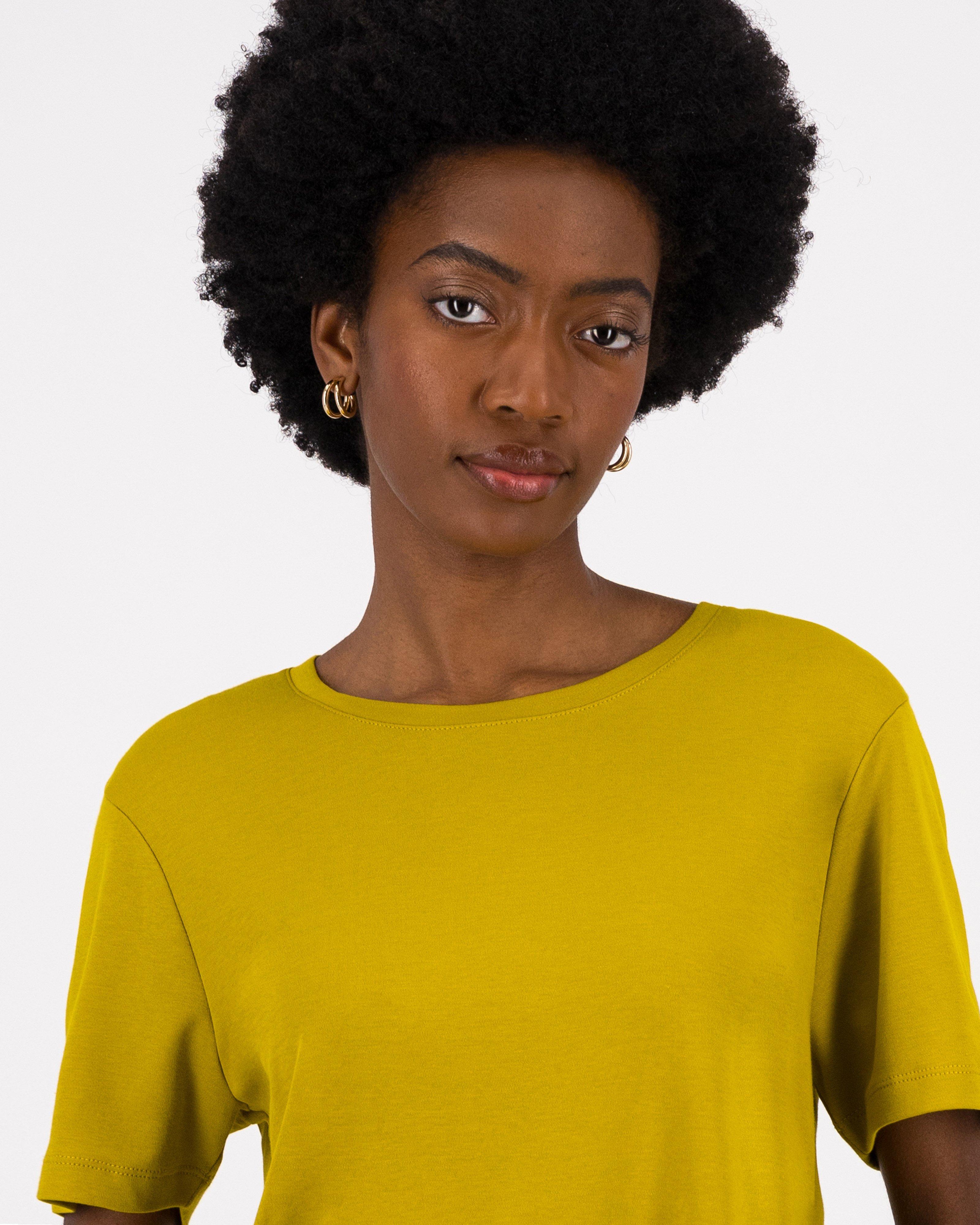 Celine Basic T-Shirt -  Chartreuse