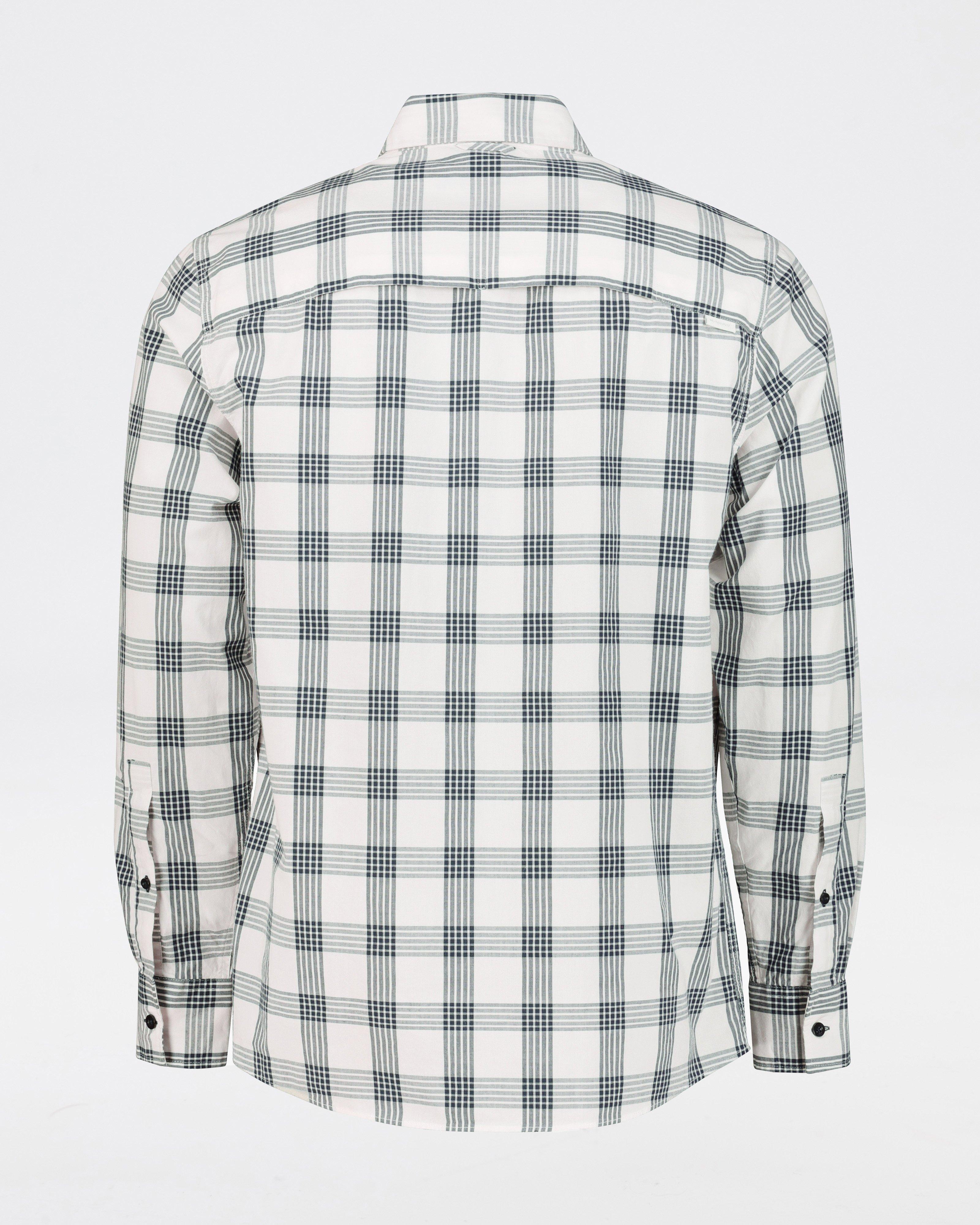 K-Way Elements Men's ECO Stretch Cotton Check Shirt -  White