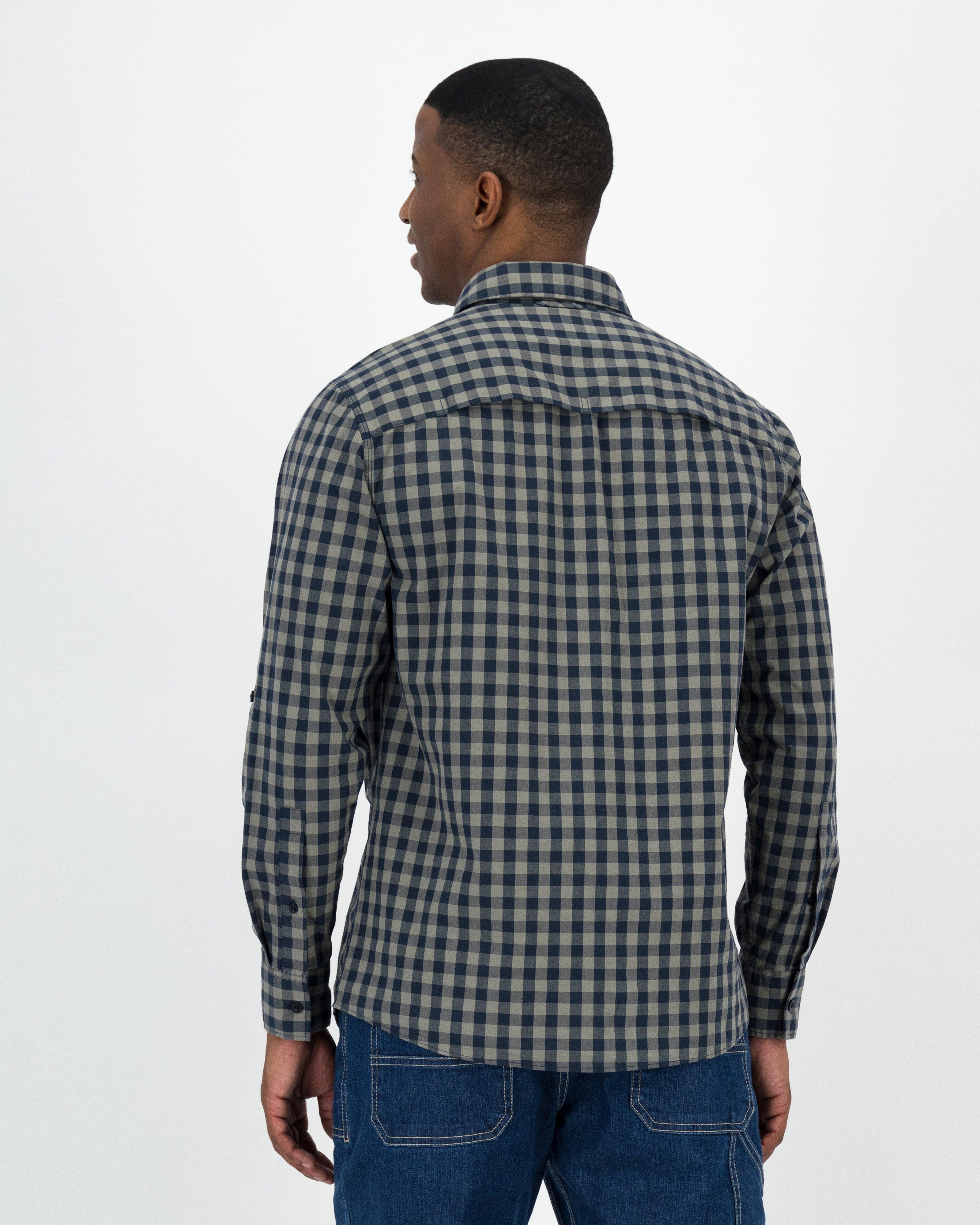 K-Way Elements Men's ECO Stretch Cotton Check Shirt -  Mid Blue