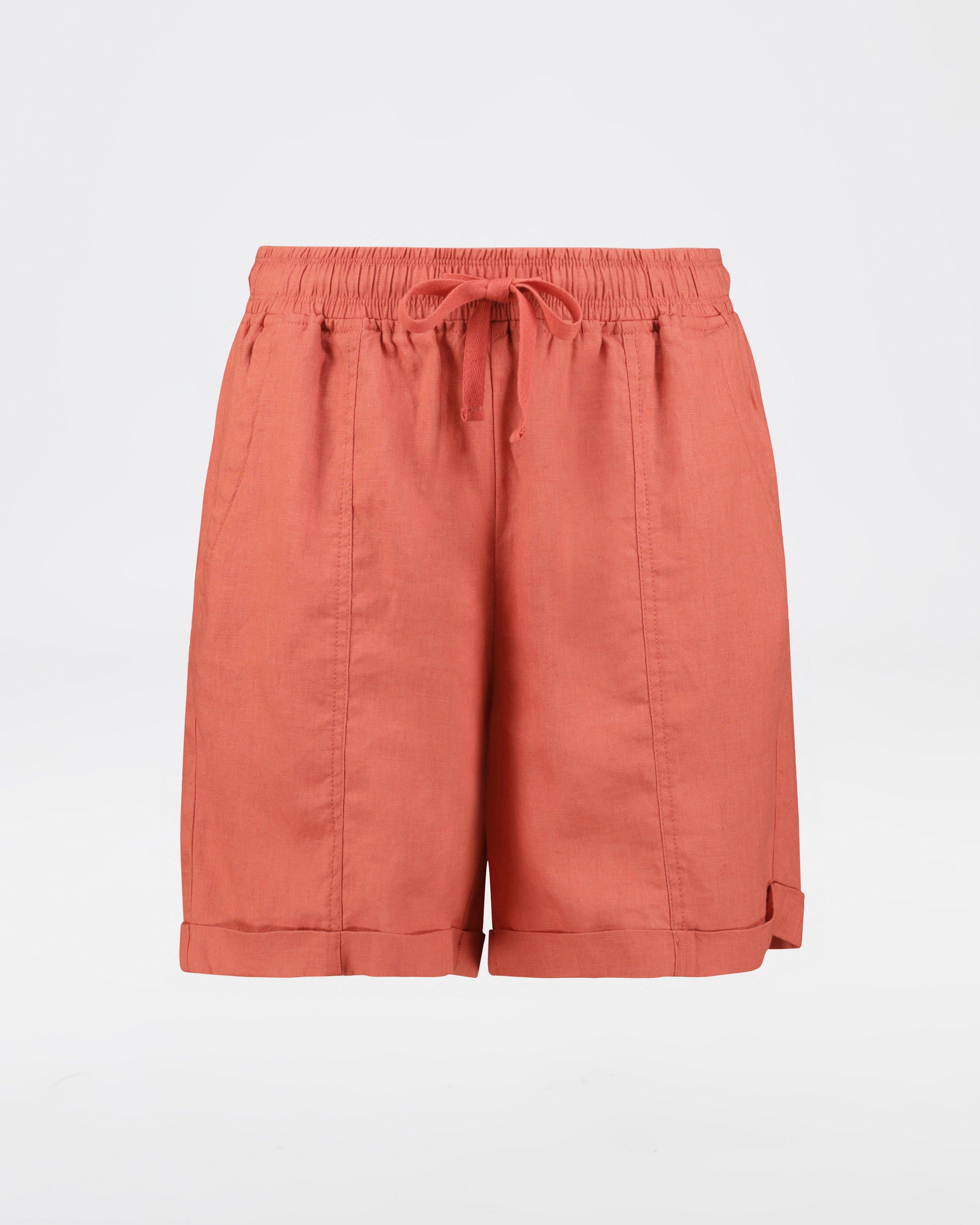 Rare Earth Women's Lindsay Linen Shorts -  Rust