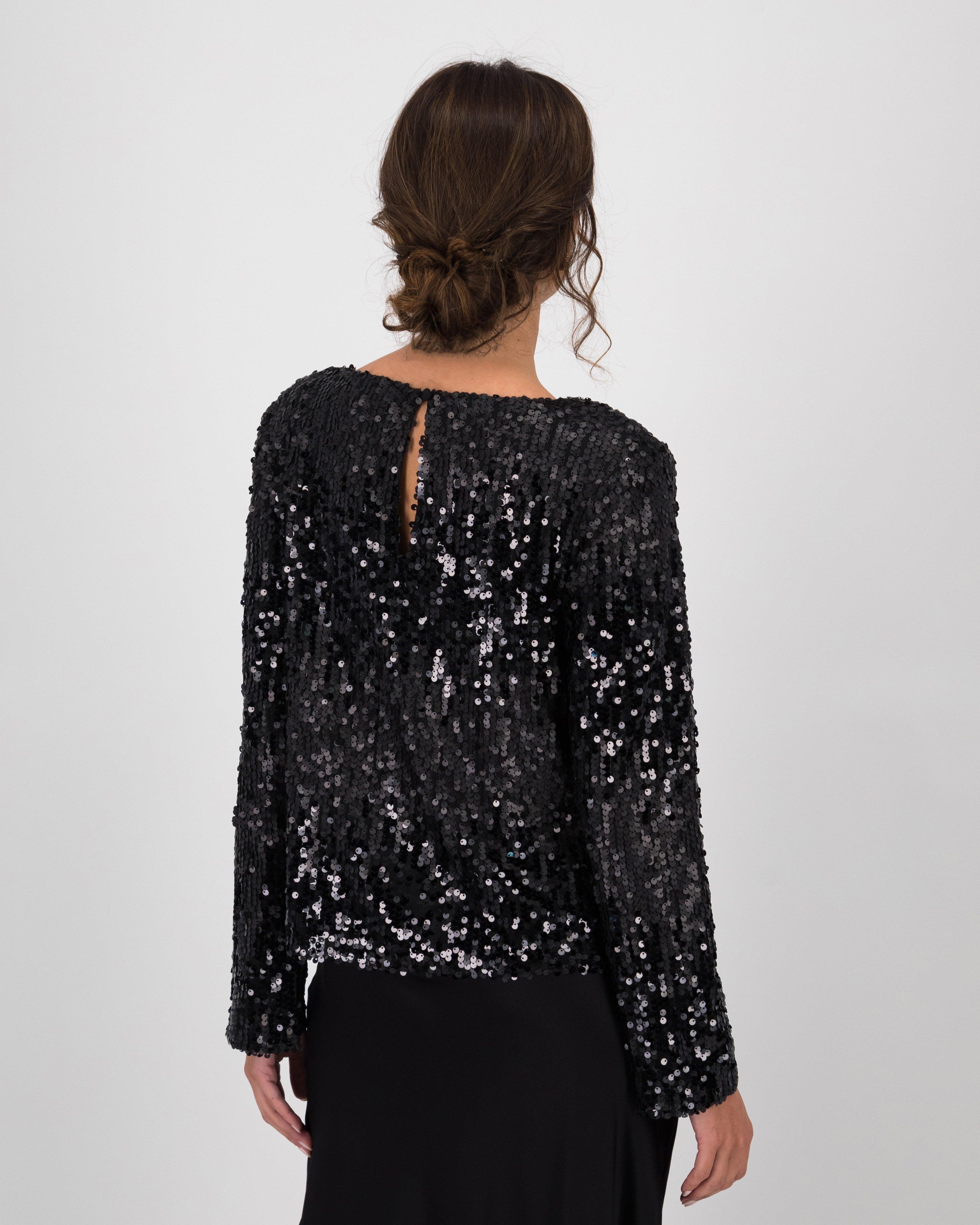 Rafaella Sequin Top -  Black