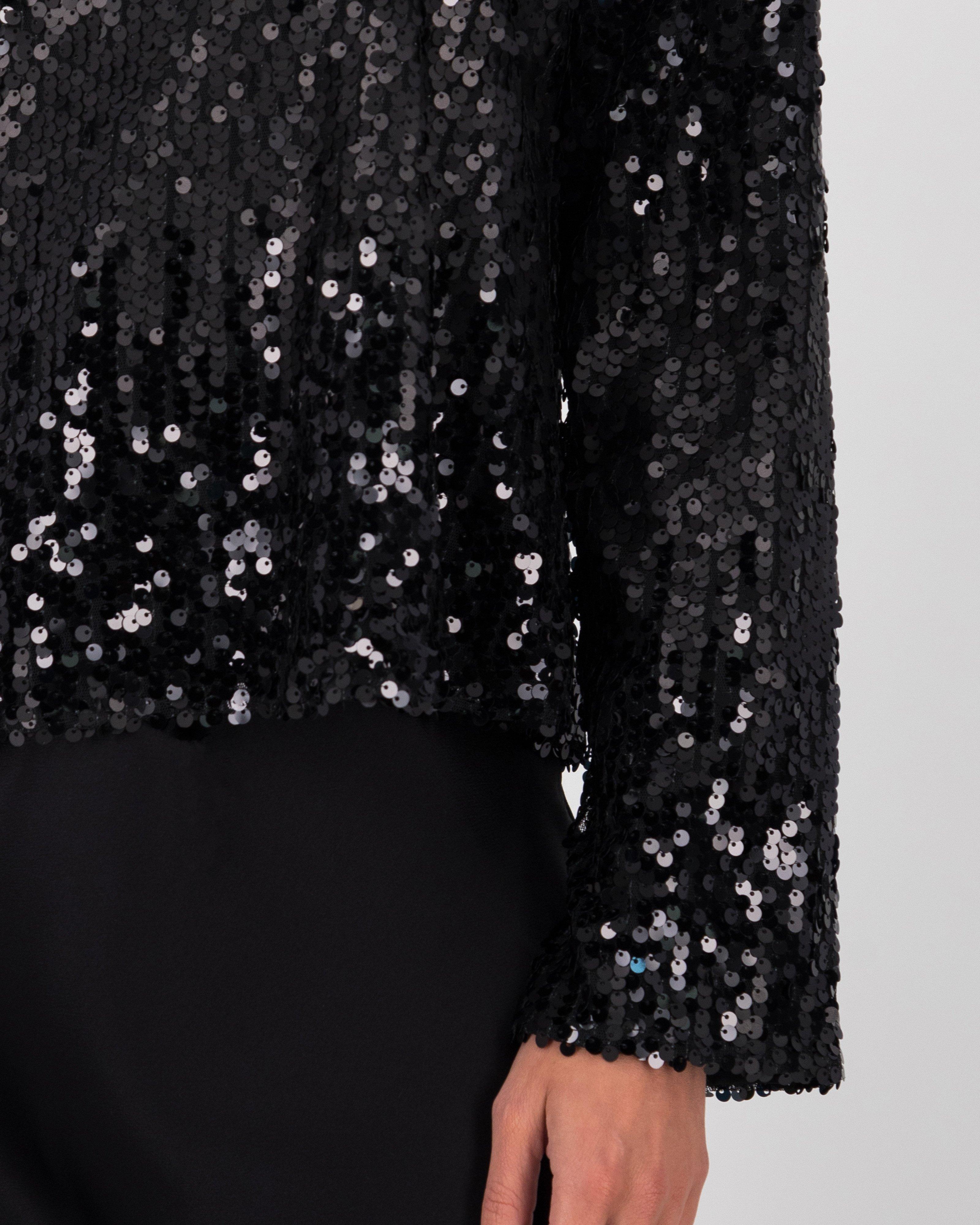 Rafaella Sequin Top -  Black