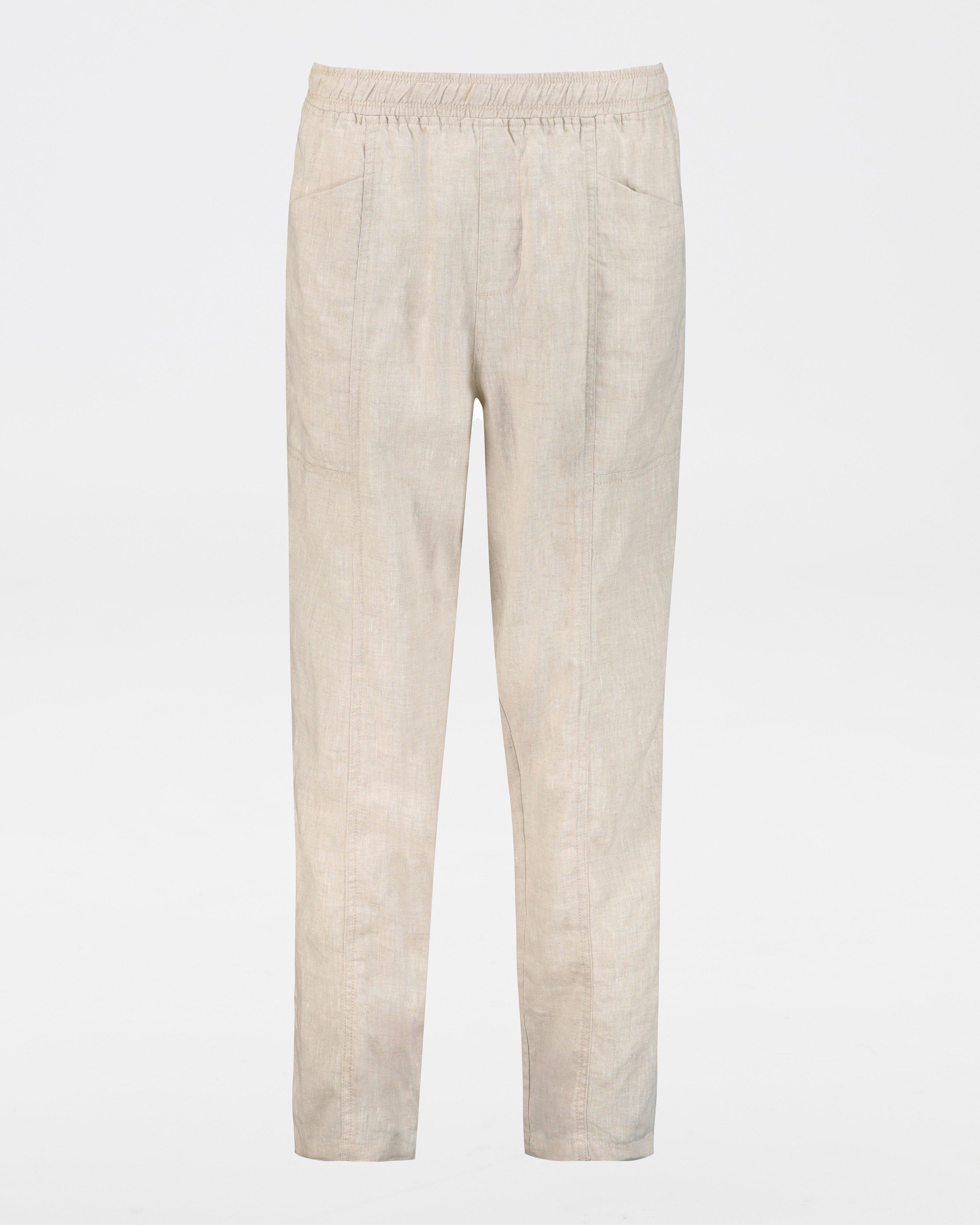 Rare Earth Women's Lindsay Linen Tapered Pants -  Oatmeal