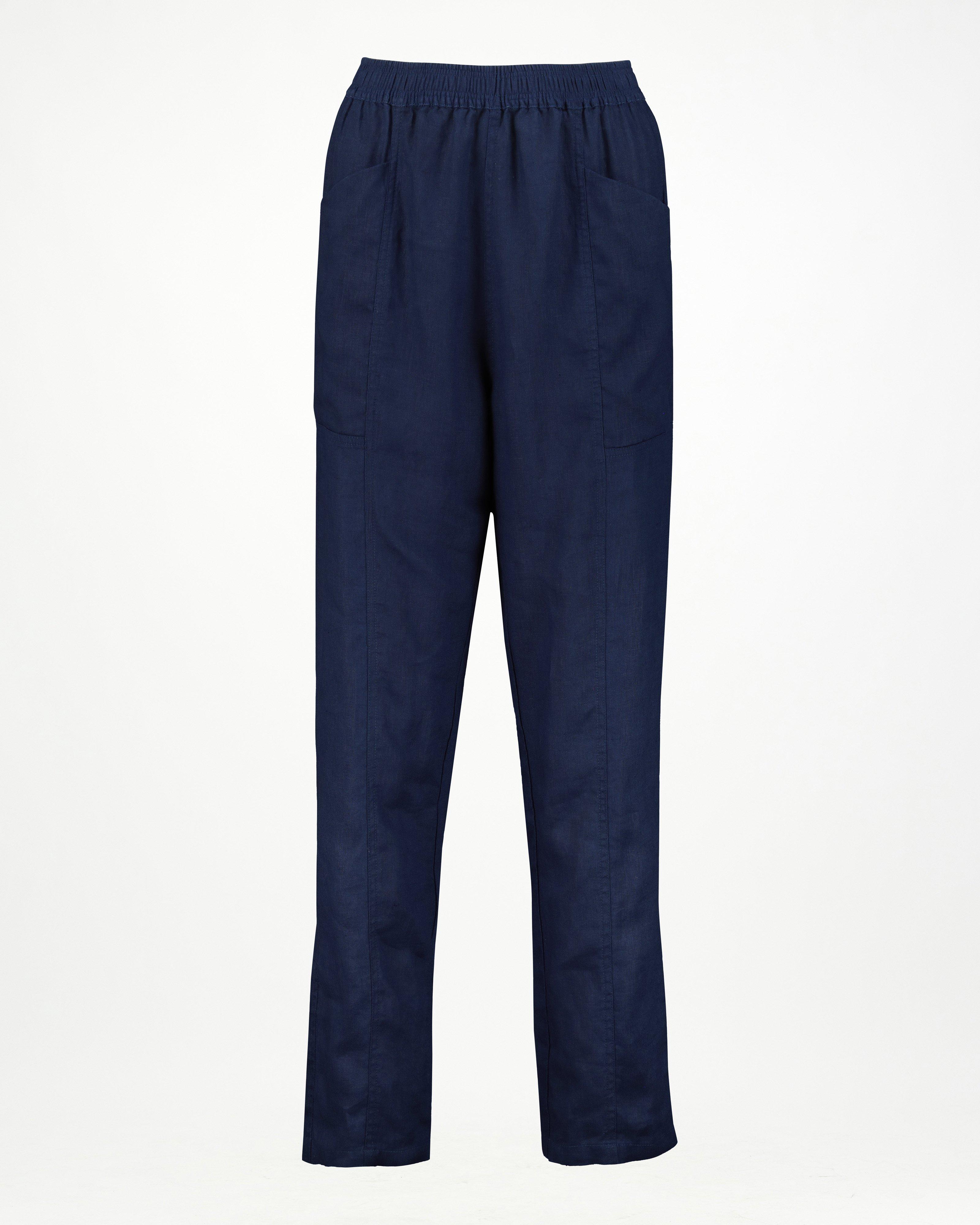 Rare Earth Women's Lindsay Linen Tapered Pants -  Indigo