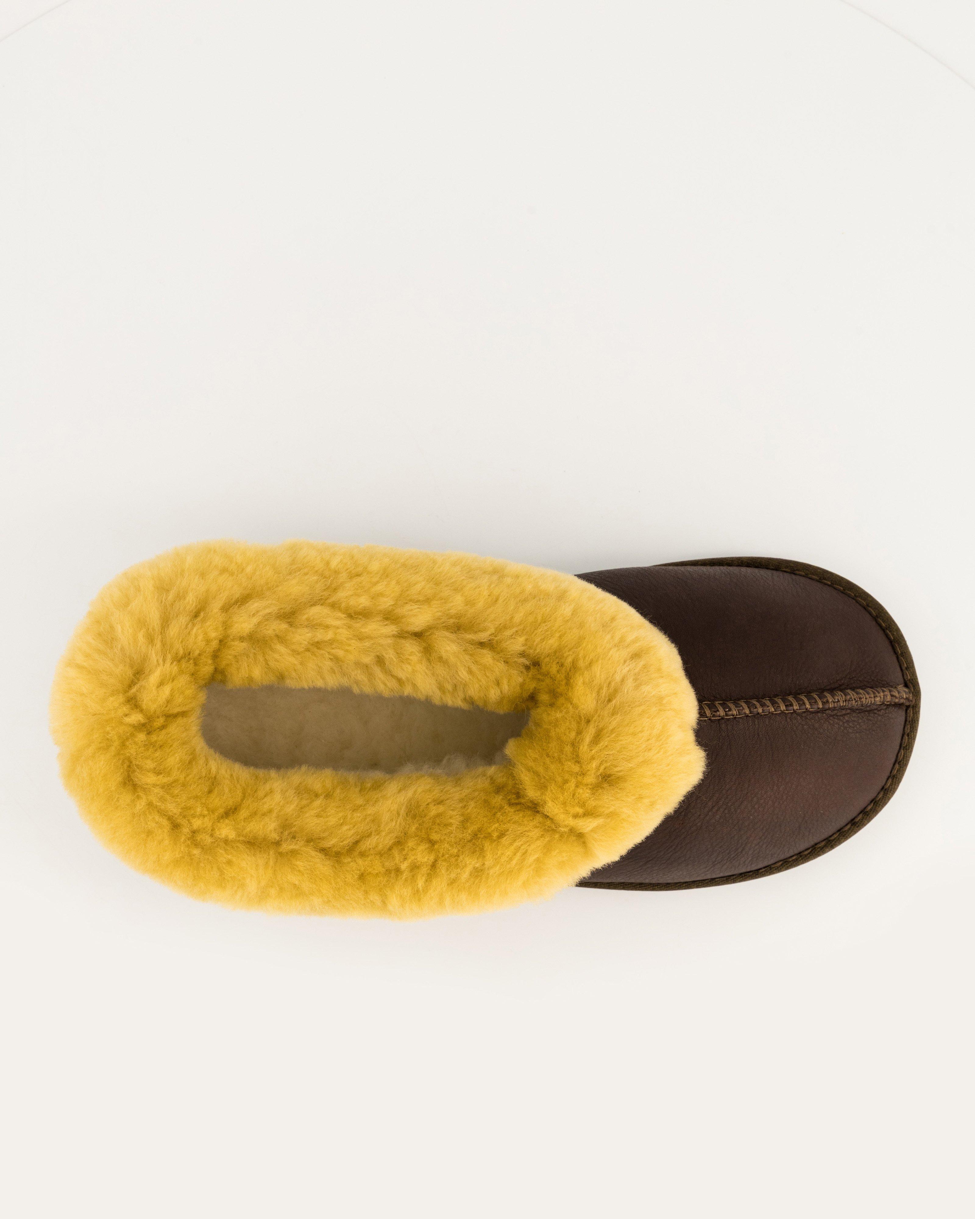 Cape Union Men's Sheepswool Classic Slippers -  Chocolate