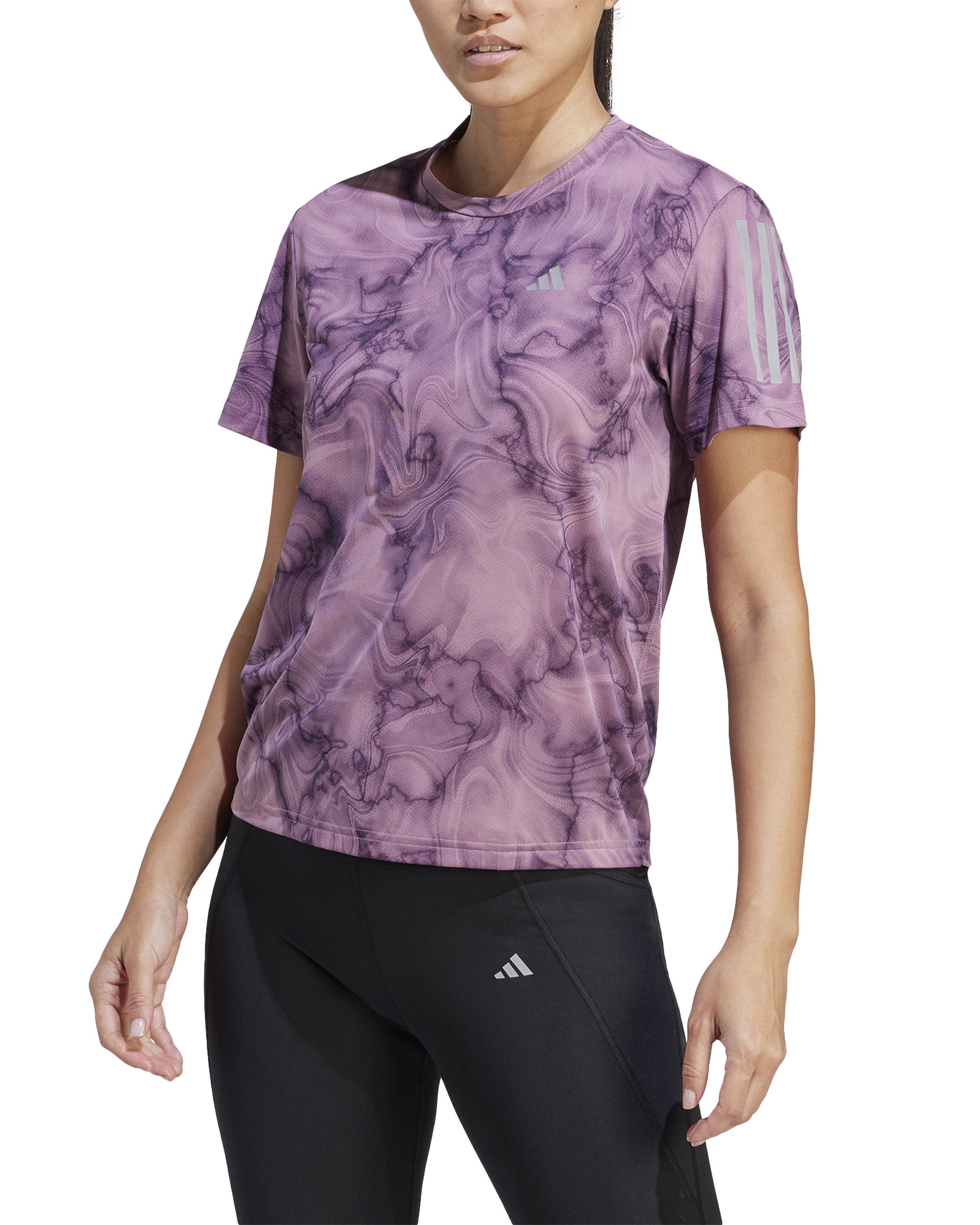 Adidas Women’s Own The Run Allover Print T-shirt -  Mauve