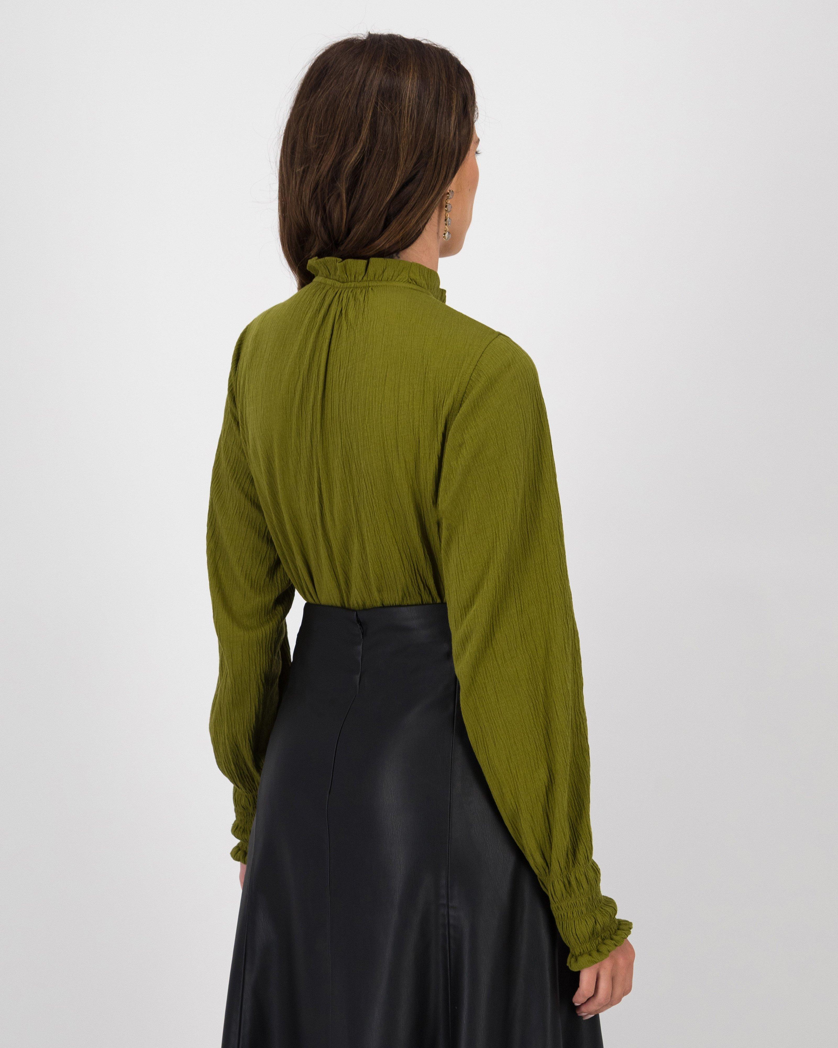 Arden Textured Top -  Olive