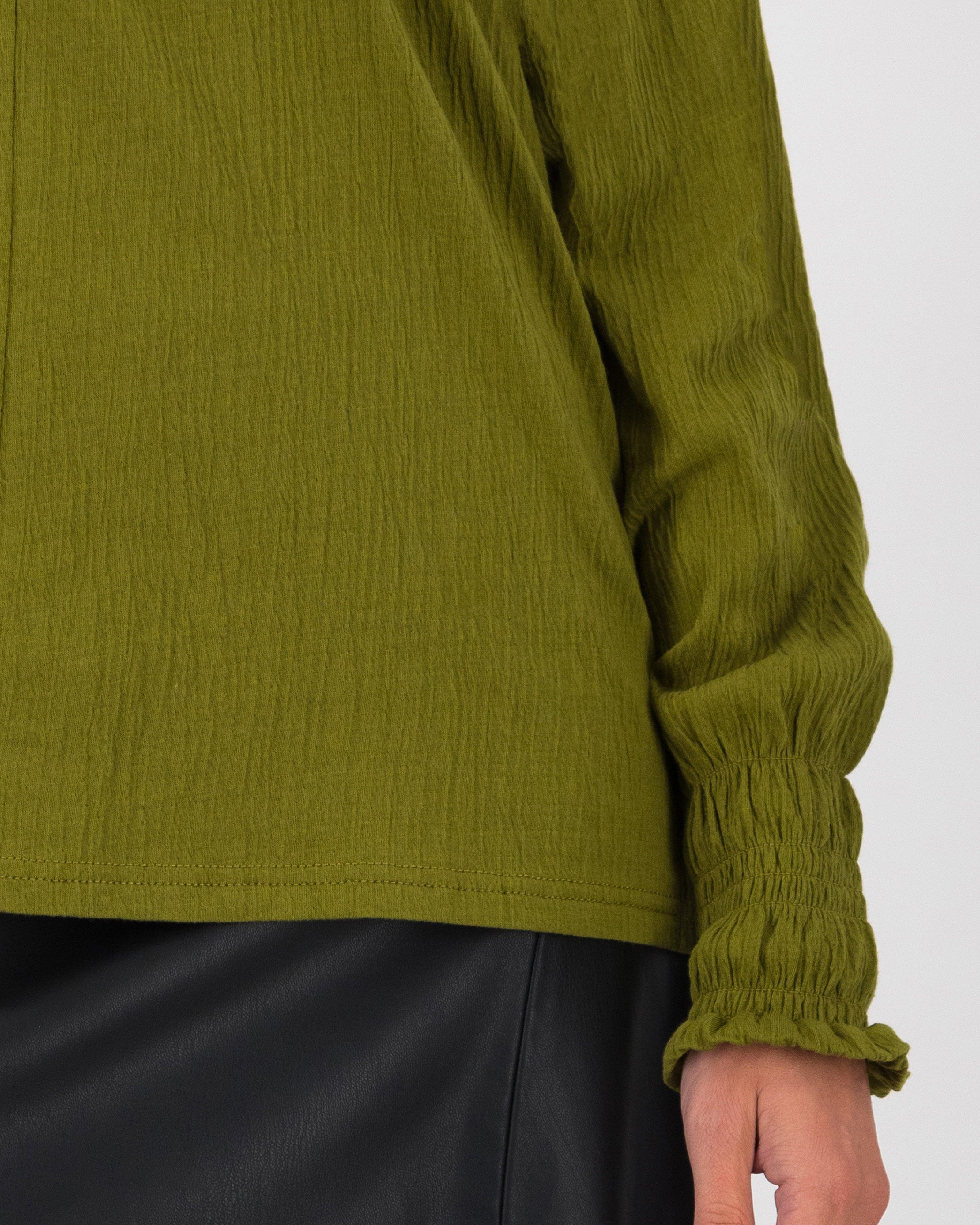 Arden Textured Top -  Olive