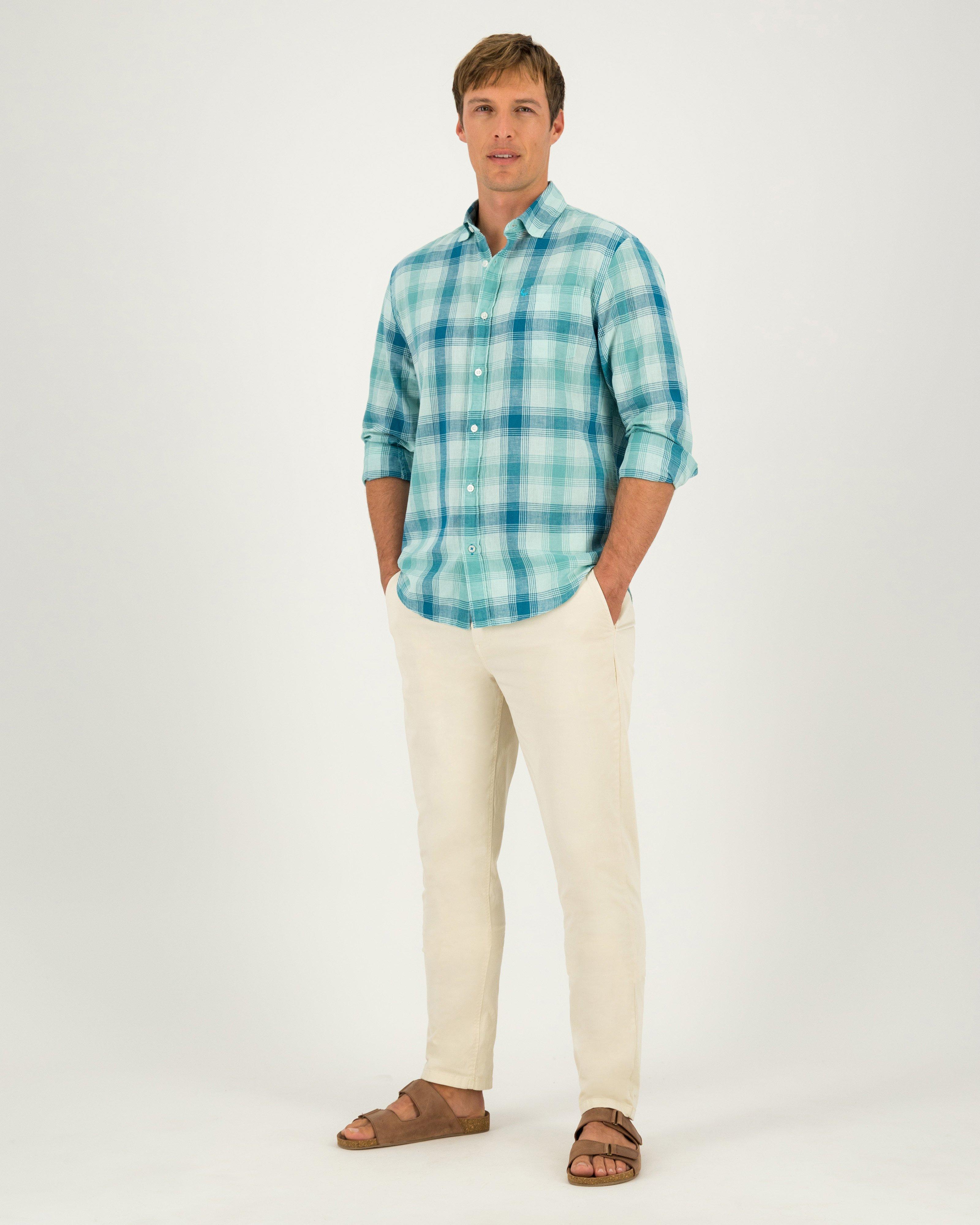 Old Khaki Men's Jerry Regular Fit Cotton Shirt -  Aqua