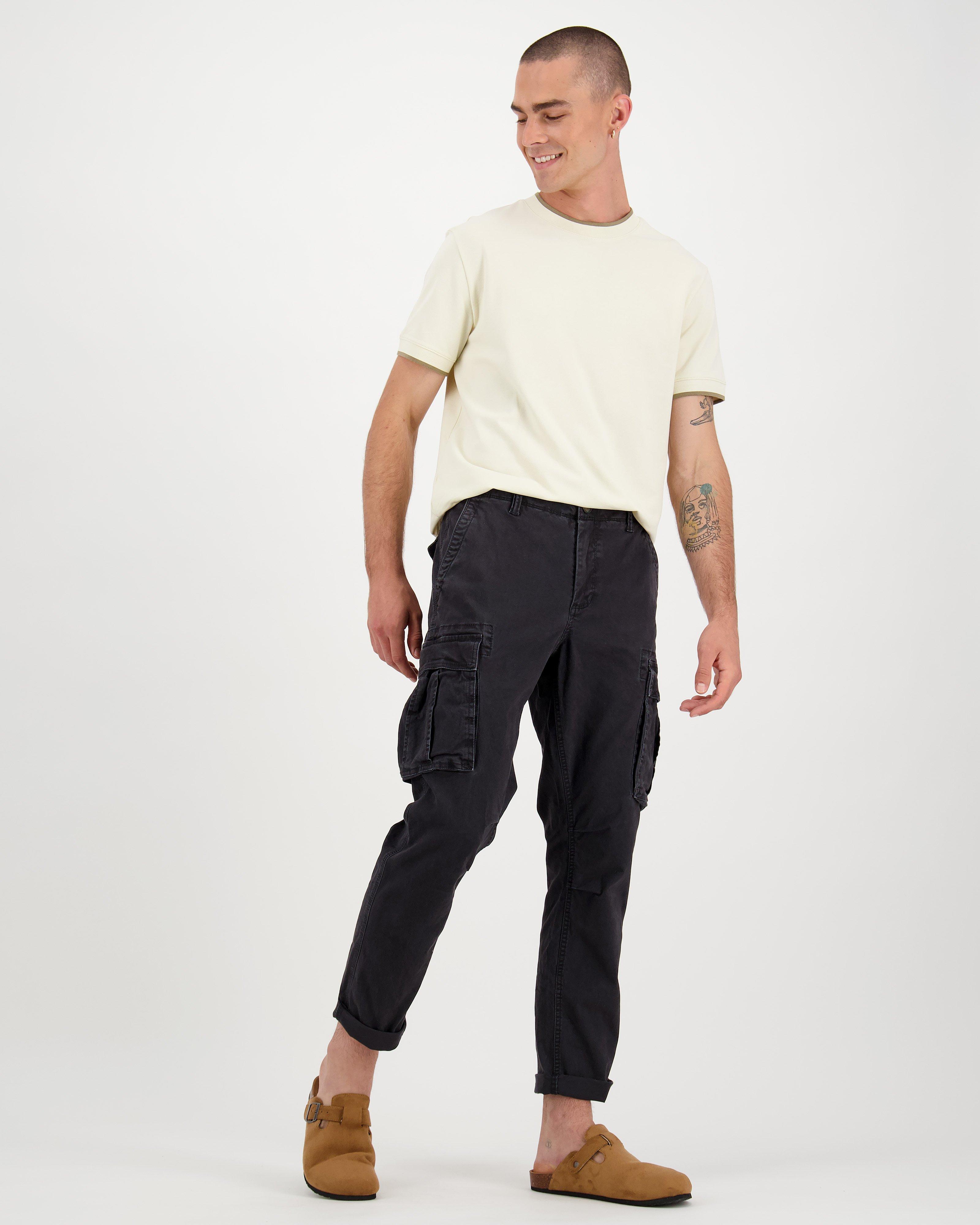 CHARCOAL UTILITY CARGO JEANS