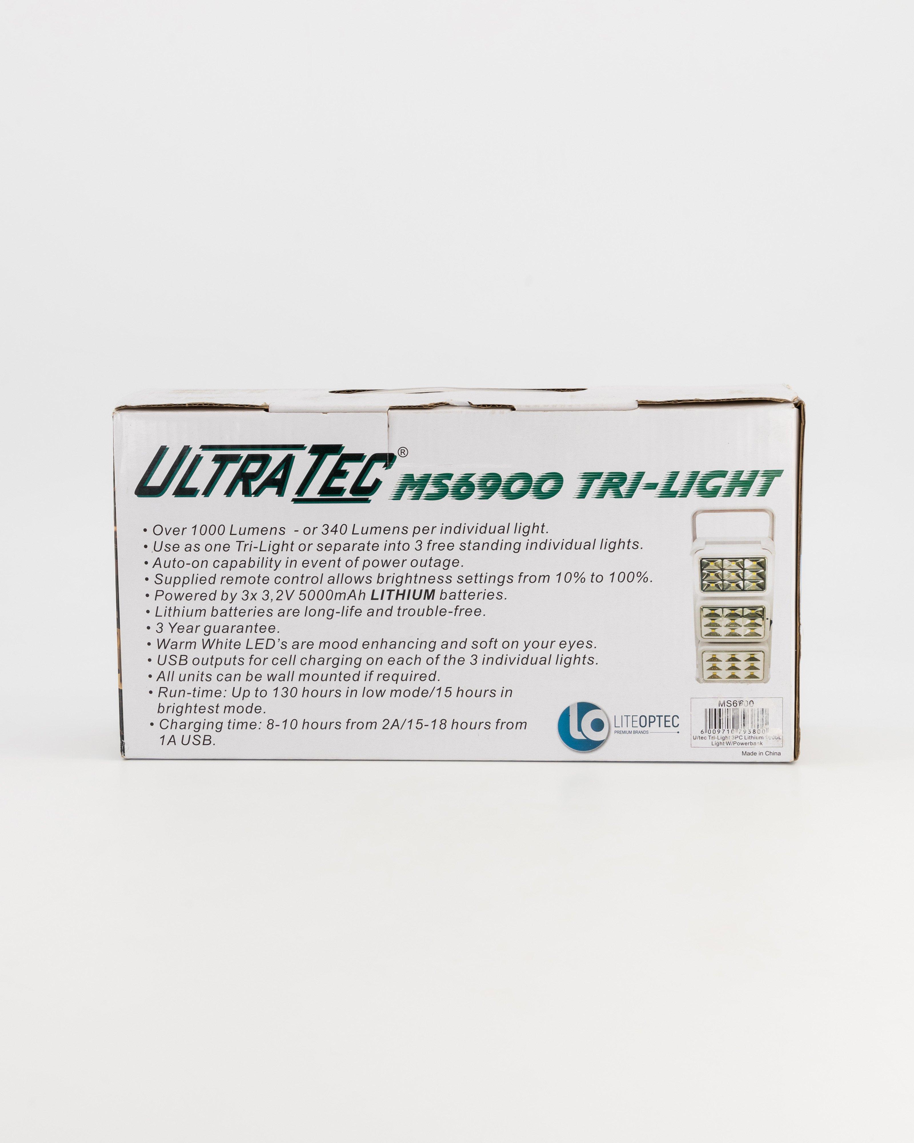 Ultra-Tec Tri-Light 3-Piece Lithium Lantern -  White