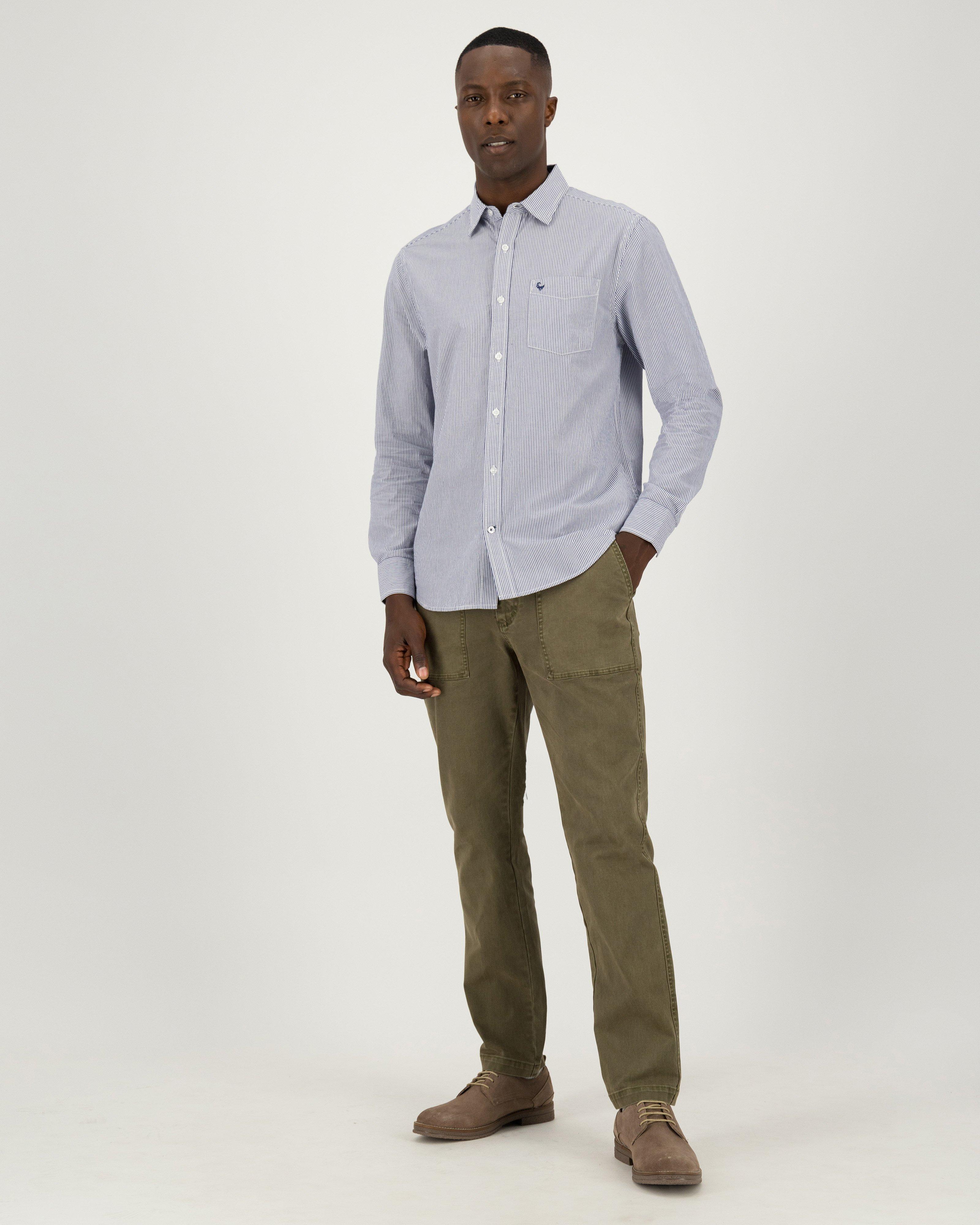 khaki/white qb stripe blade shirt