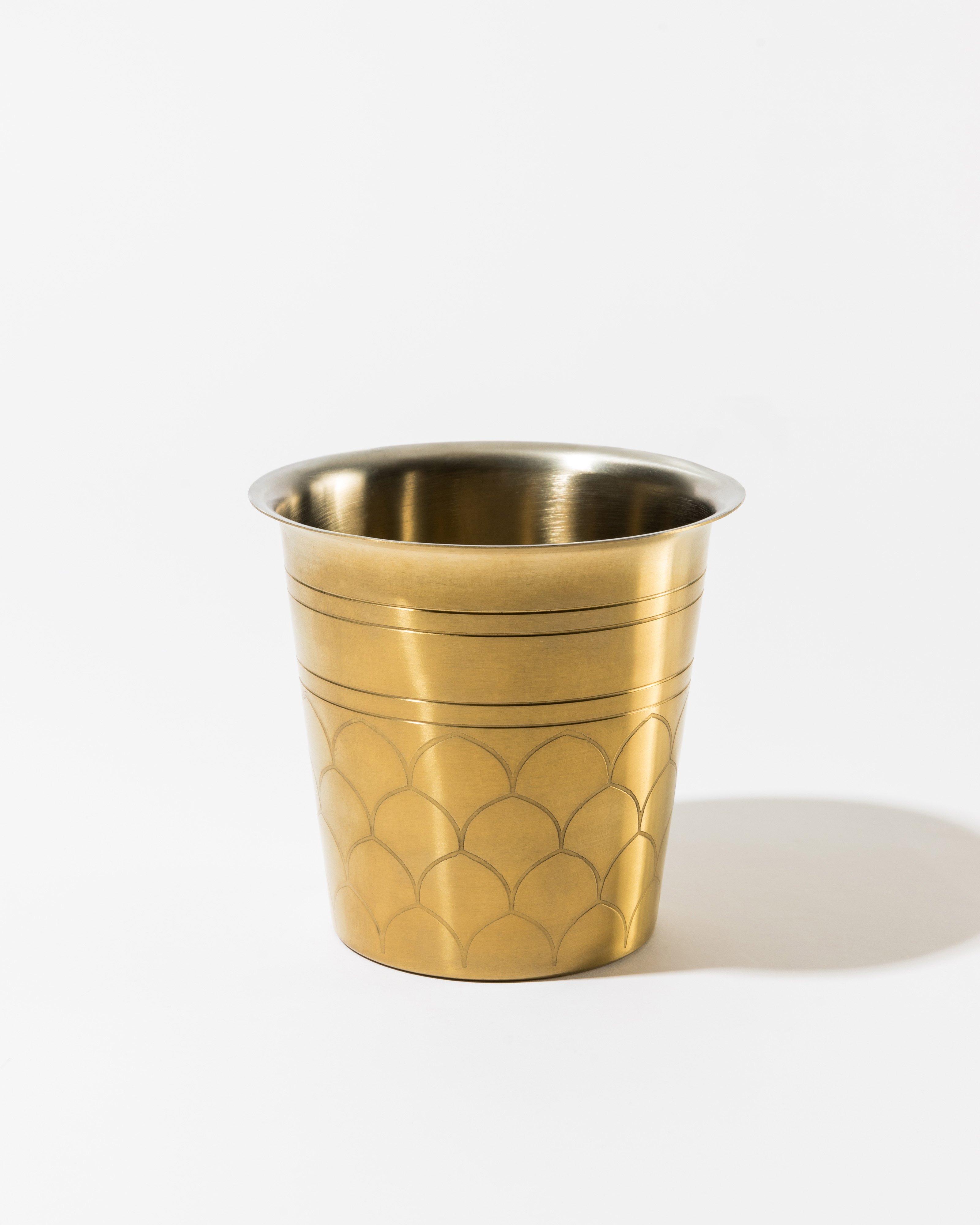 Scalloped Ice Bucket -  Gold