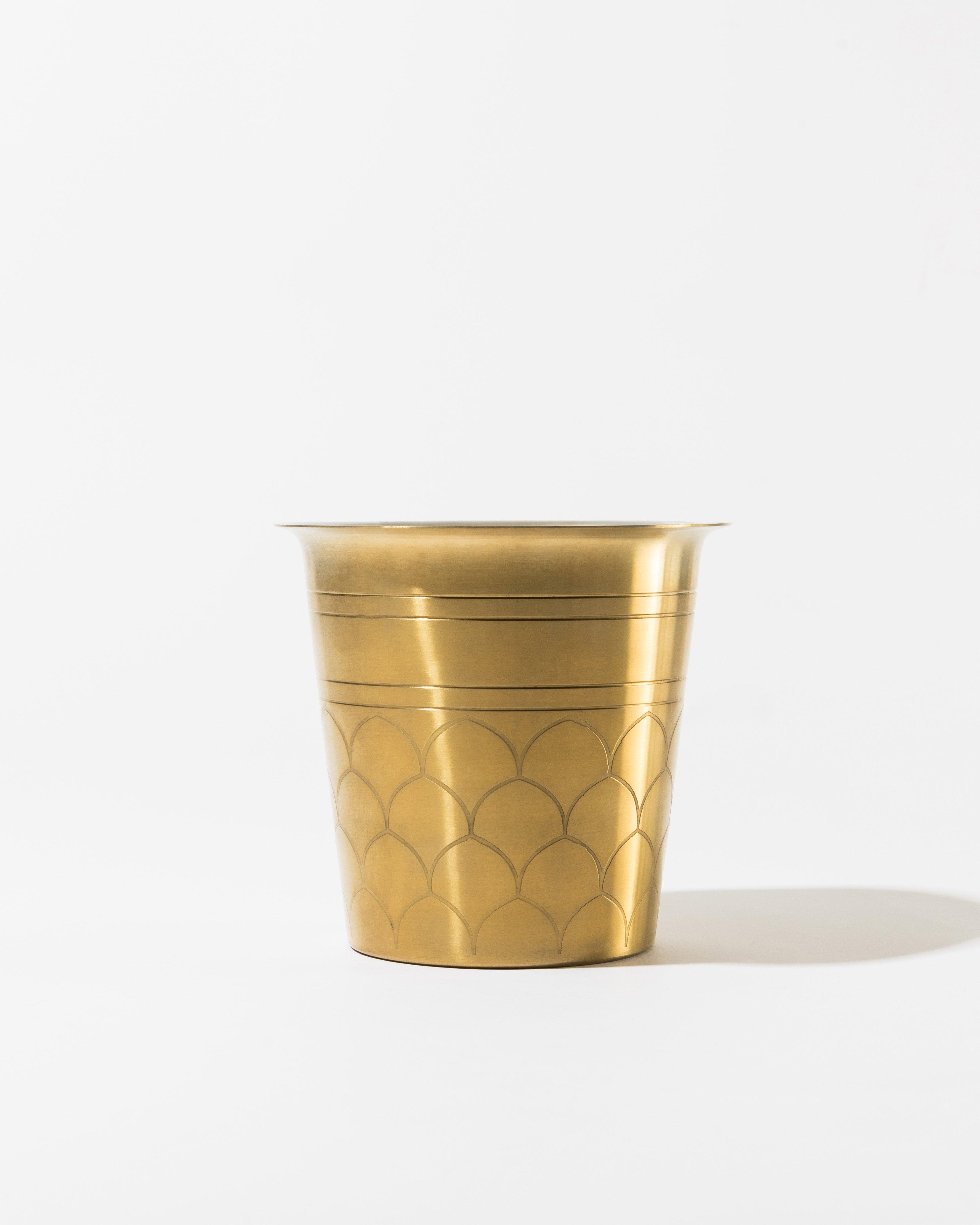 Scalloped Ice Bucket -  Gold