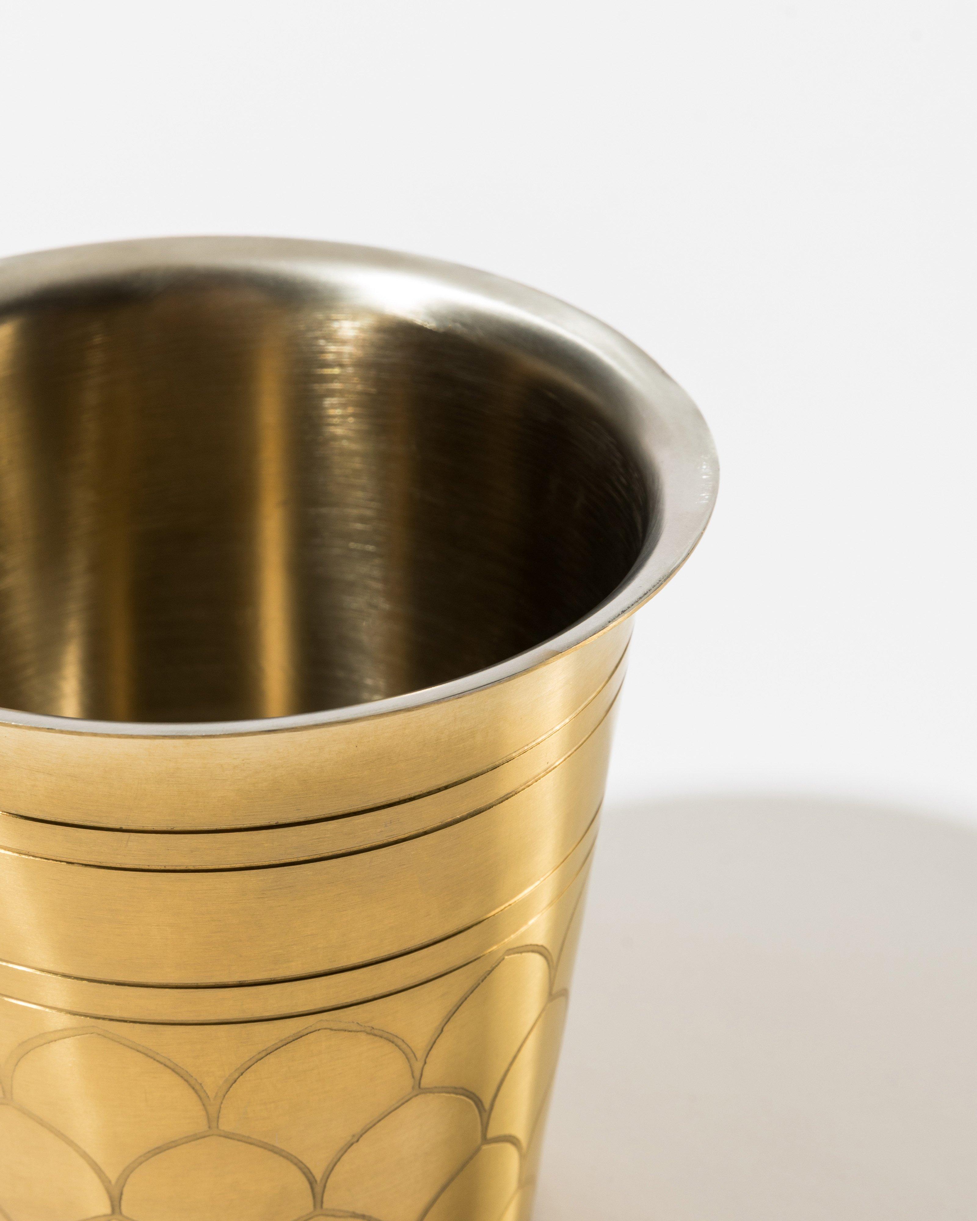 Scalloped Ice Bucket -  Gold