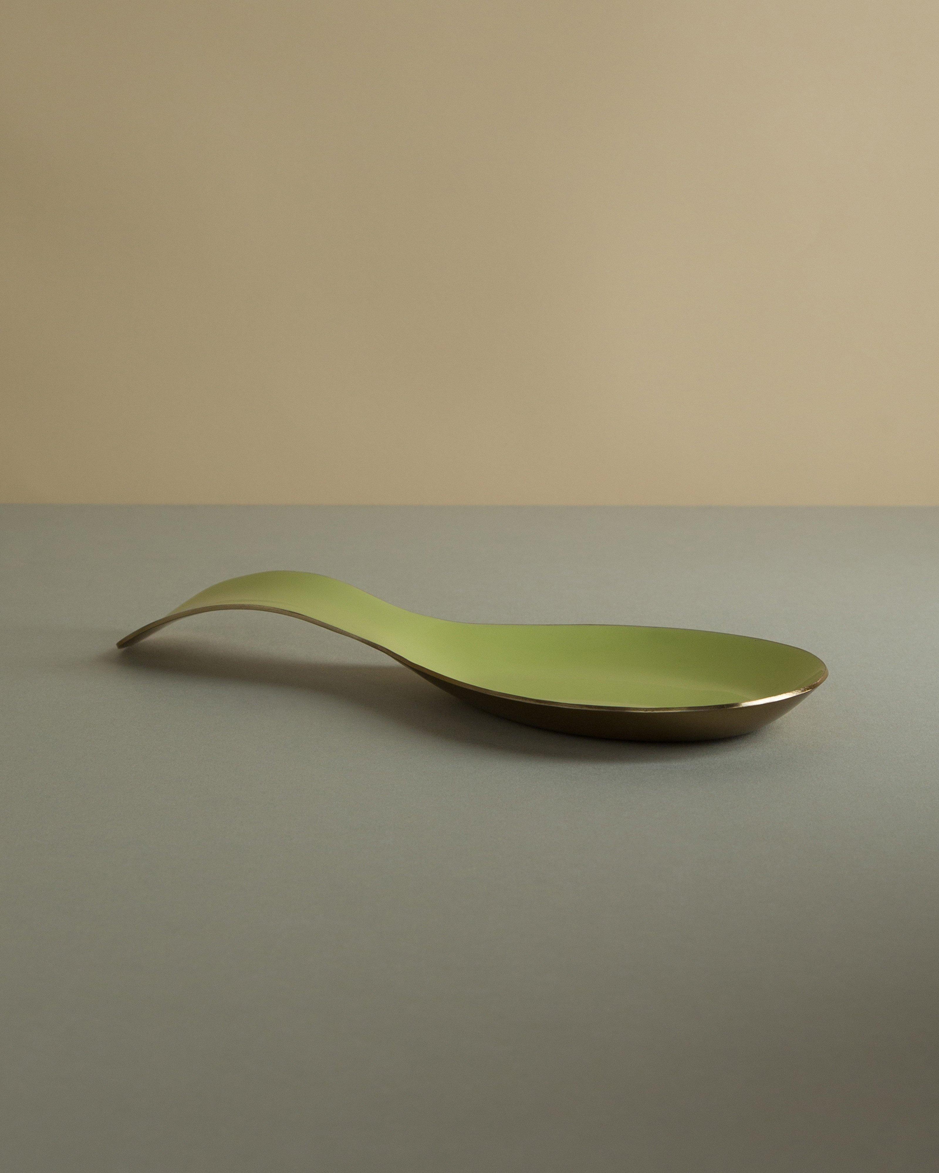 Emma Enamel Spoon Rest -  Sage